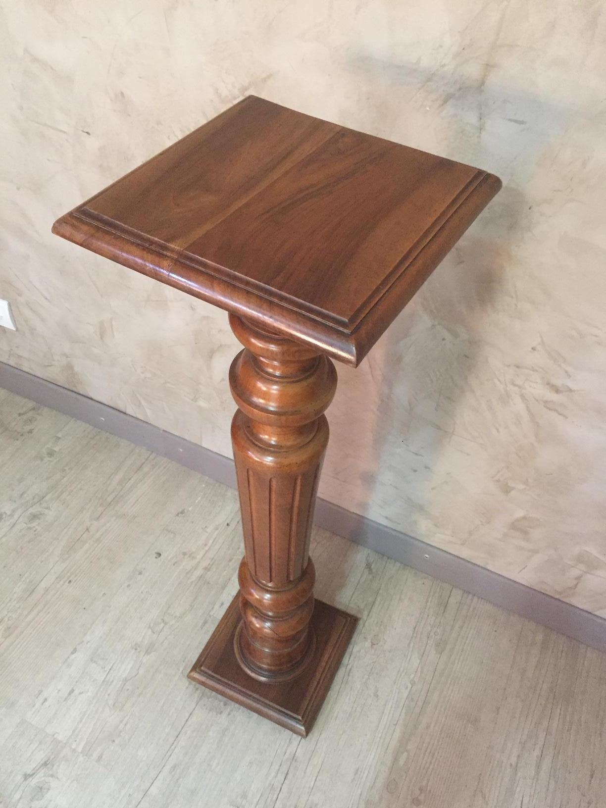 Early 20th Century French Walnut Pedestal, 1920s 6
