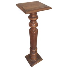 Early 20th Century French Walnut Pedestal, 1920s Early 20th Century French Walnut Pedestal, 1920s