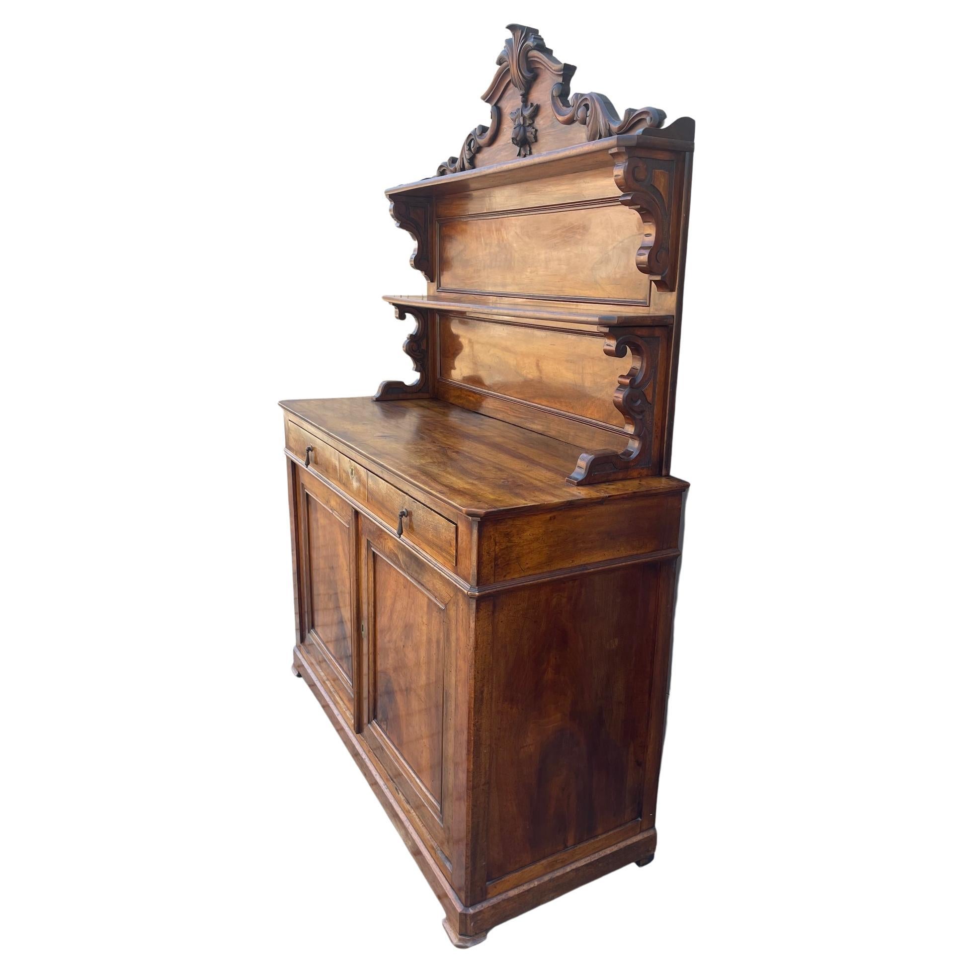 Early 20th Century French Walnut St Hubert Buffet, 1900s