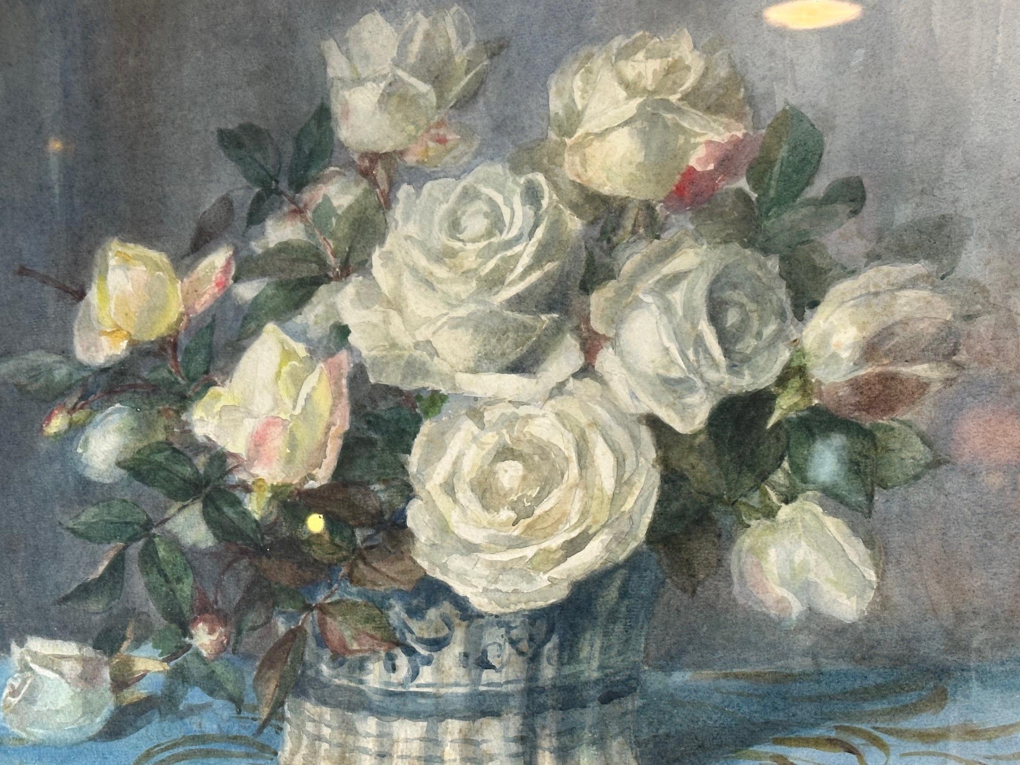 Early 20th century French Watercolor Painting Signed H.Magné, 1925s For Sale 6