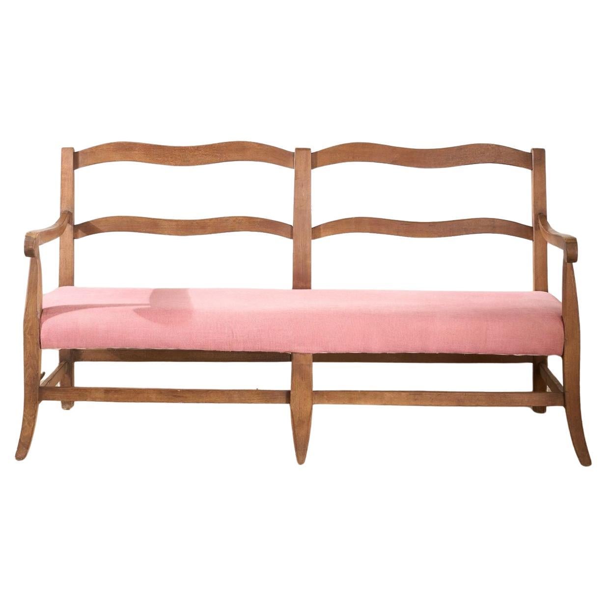 Early 20th century French wavy hall bench For Sale