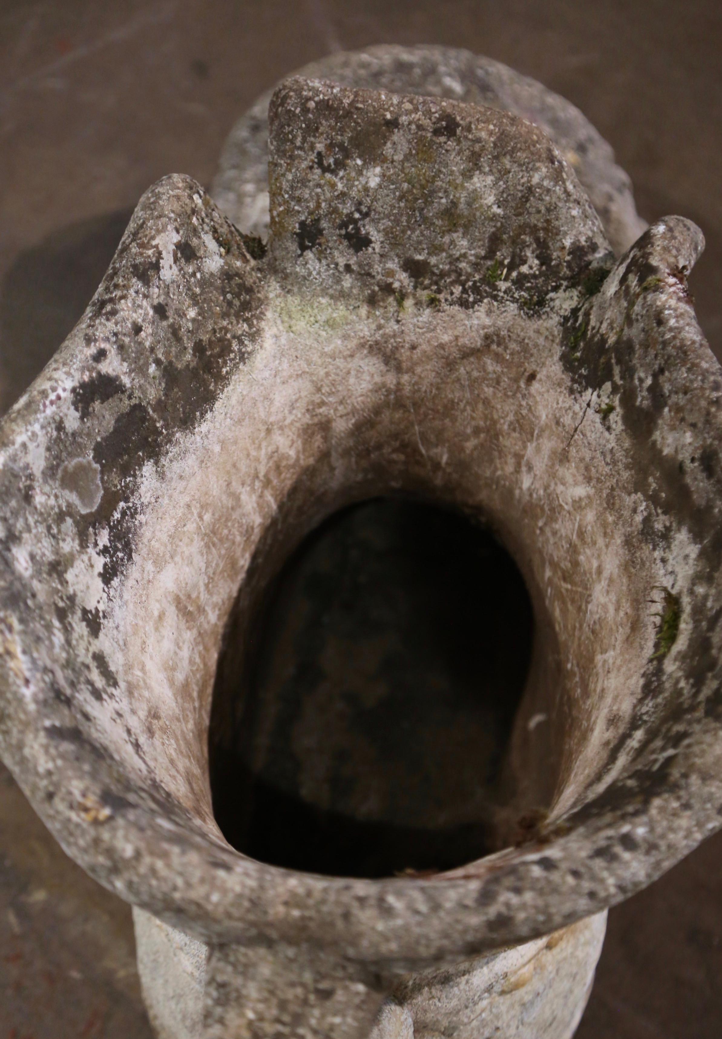 Early 20th Century French Weathered Stone Outdoor Garden Boot Planter Jardinière 1