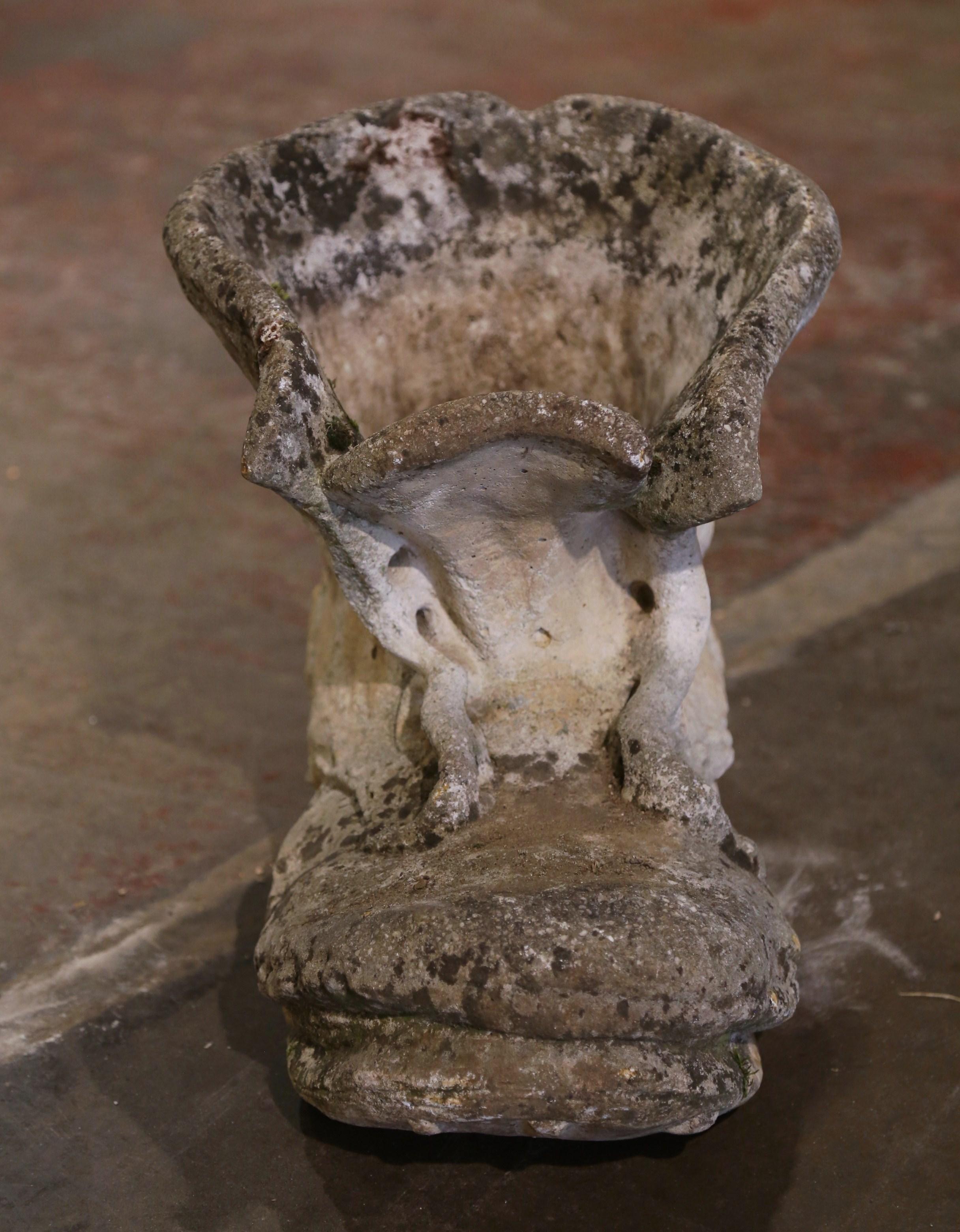 Early 20th Century French Weathered Stone Outdoor Garden Boot Planter Jardinière 2