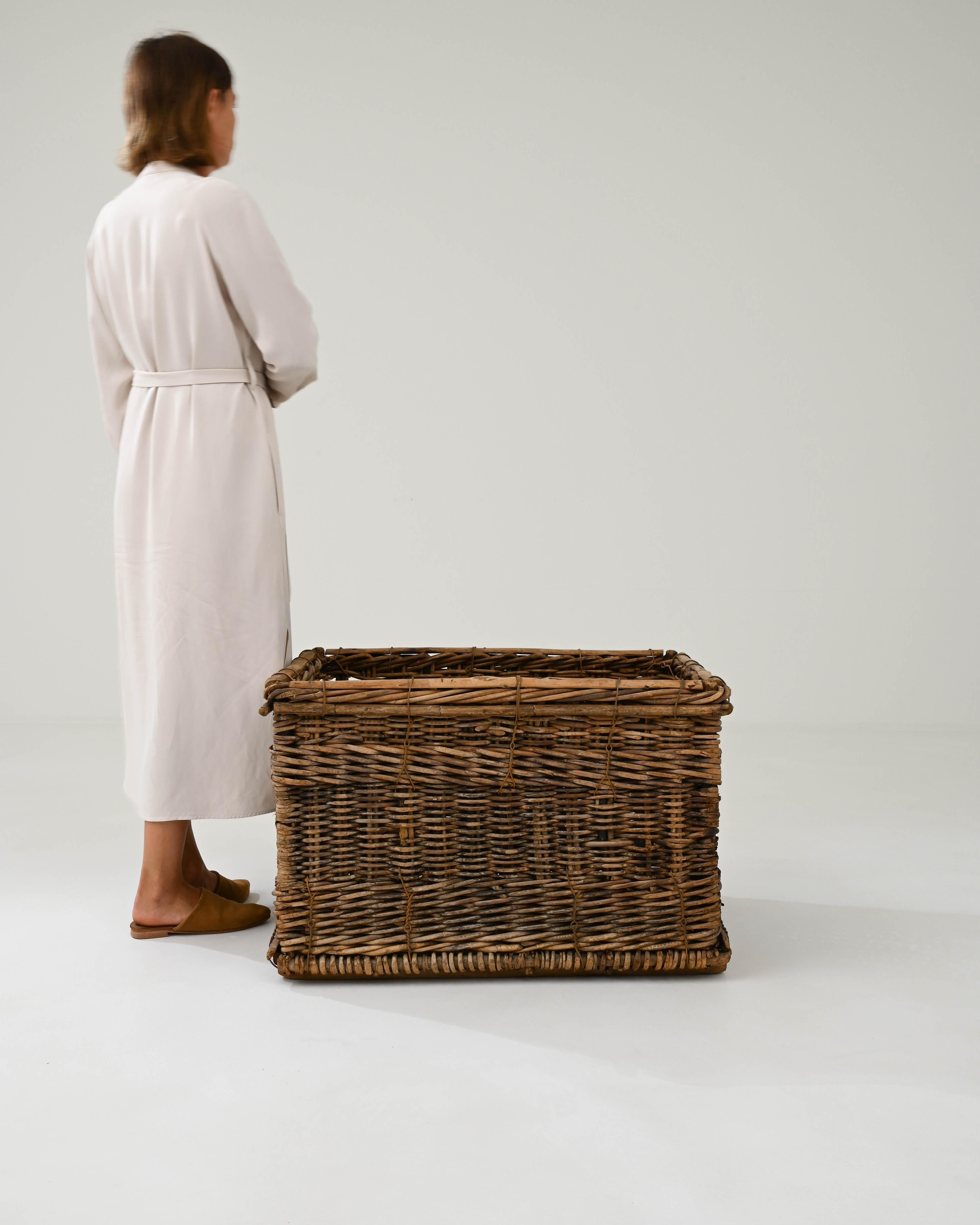 Rustic Early 20th Century French Wicker Basket
