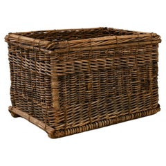 Antique Early 20th Century French Wicker Basket