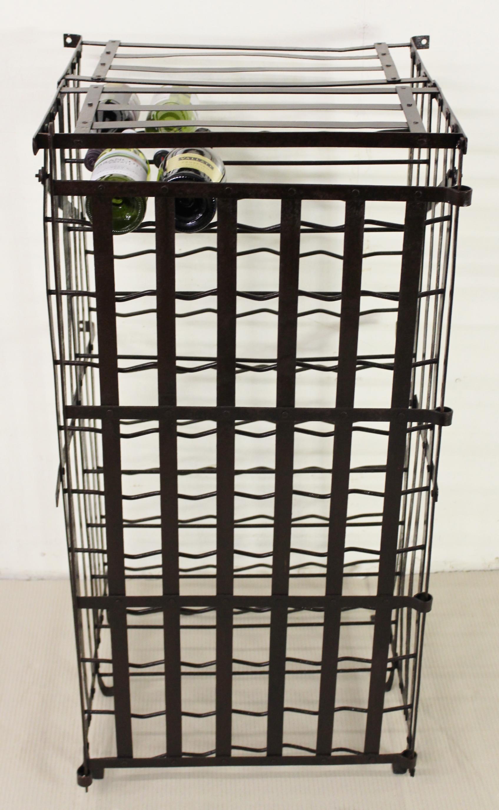 Steel Early 20th Century French Wine Cage, 100 Bottle Capacity For Sale