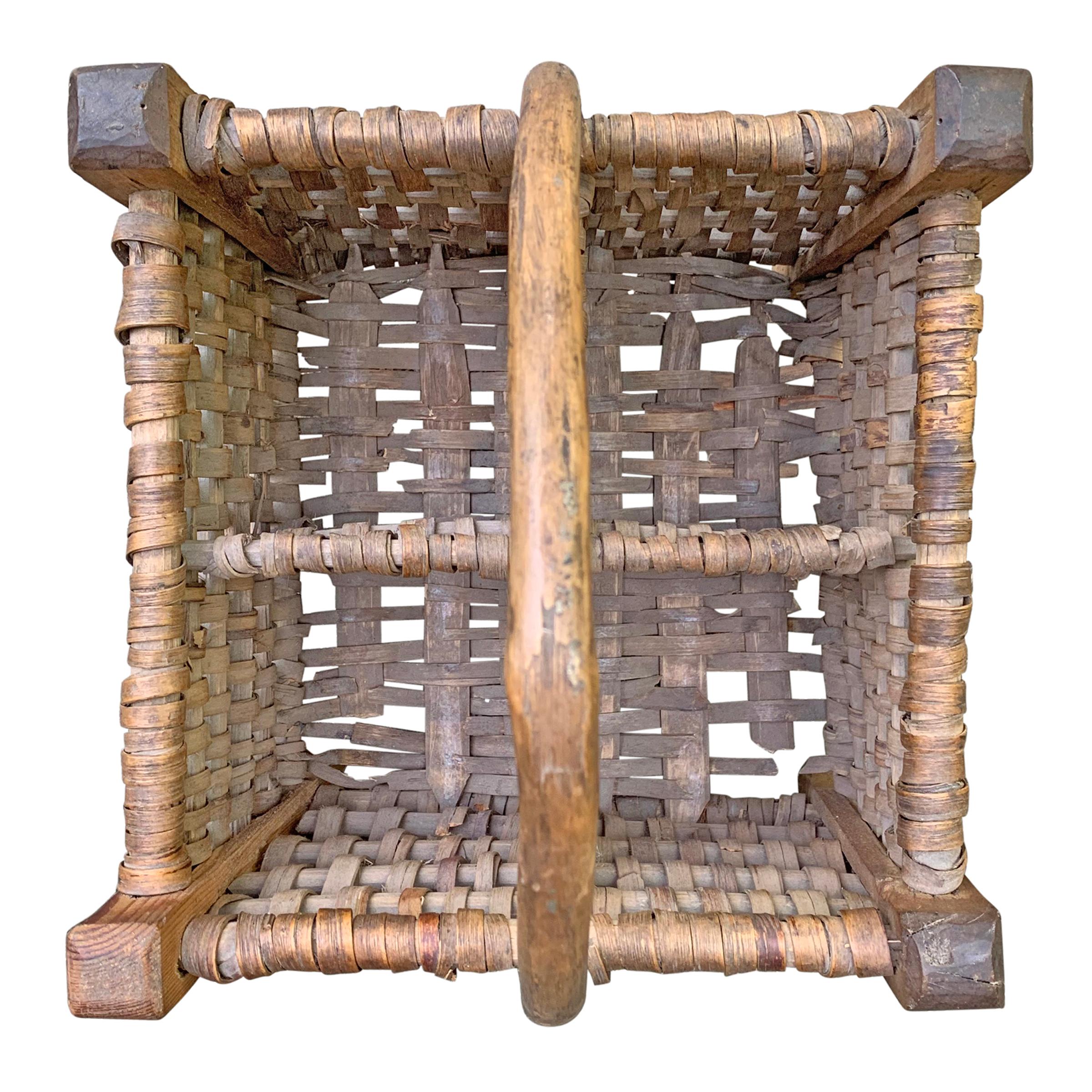 Early 20th Century French Wine Carrier Basket 3