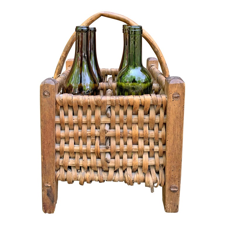 Early 20th Century French Wine Carrier Basket For Sale at 1stdibs