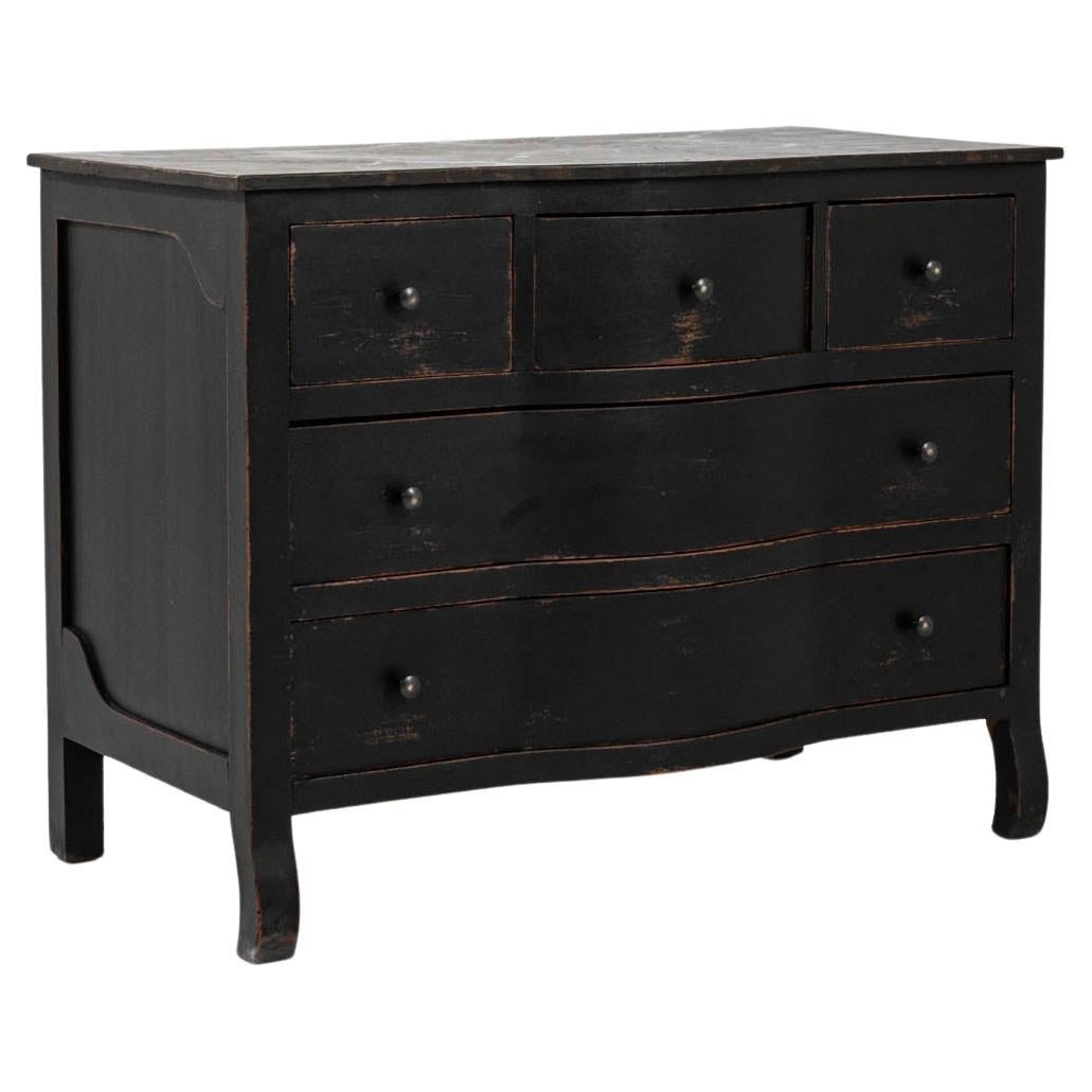Early 20th Century French Wood Black Patinated Chest Of Drawers For Sale