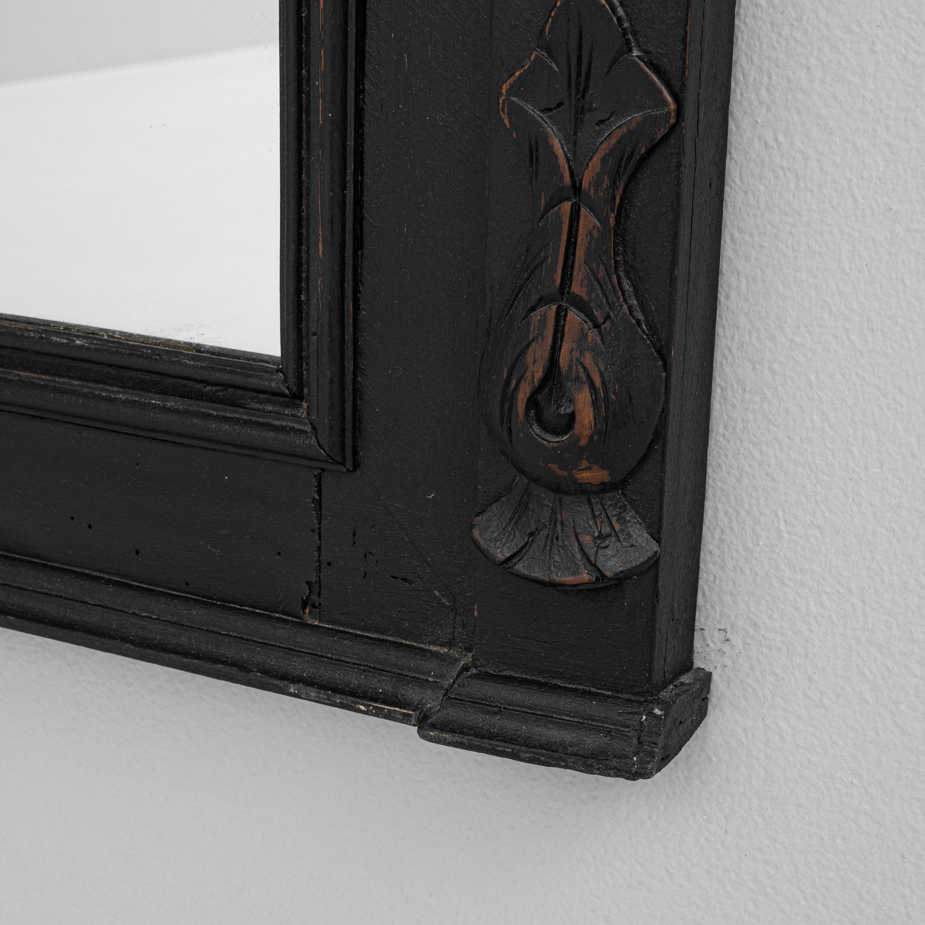 Early 20th Century French Wood Black Patinated Mirror For Sale 10