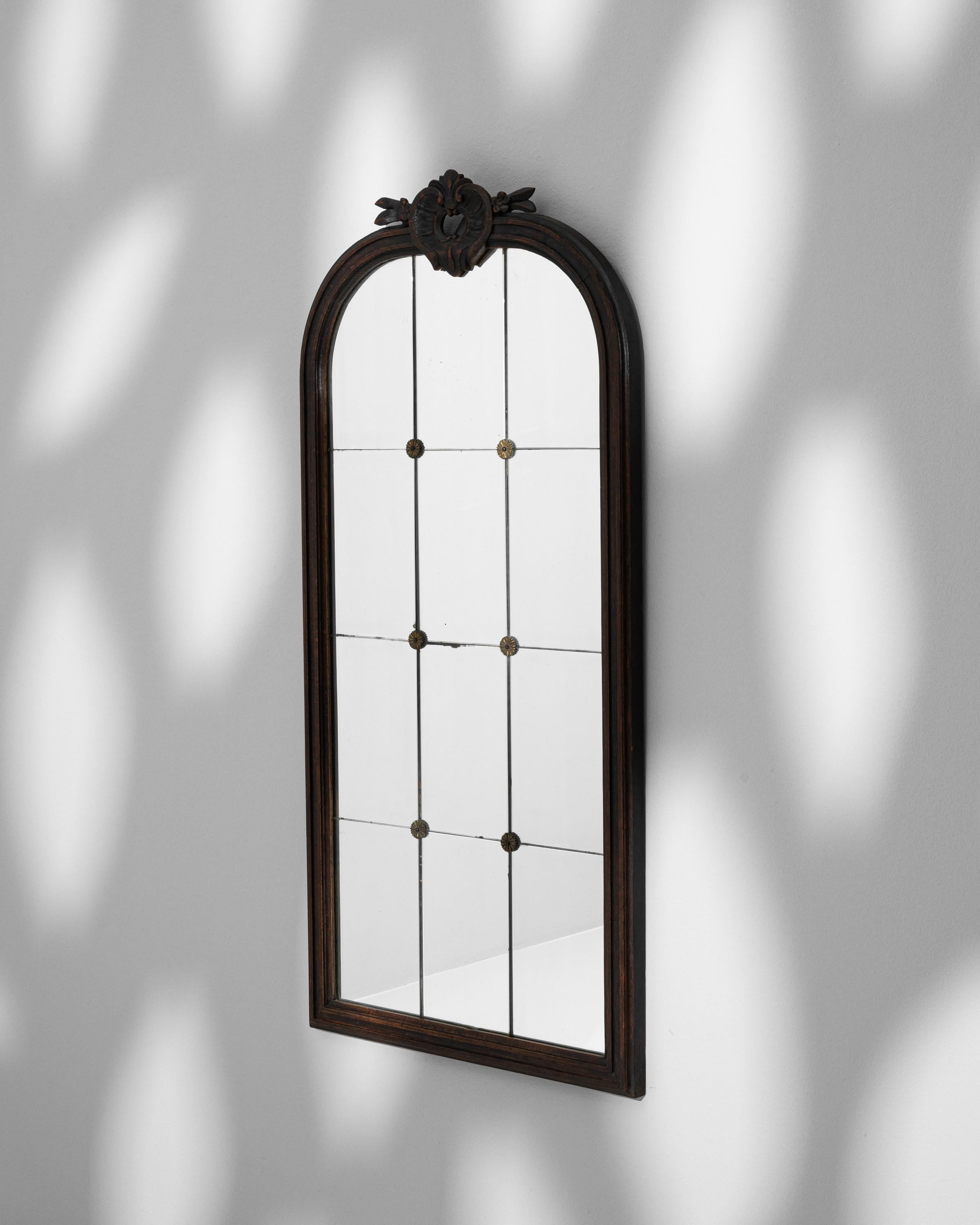 Early 20th Century French Wood Black Patinated Mirror For Sale 3
