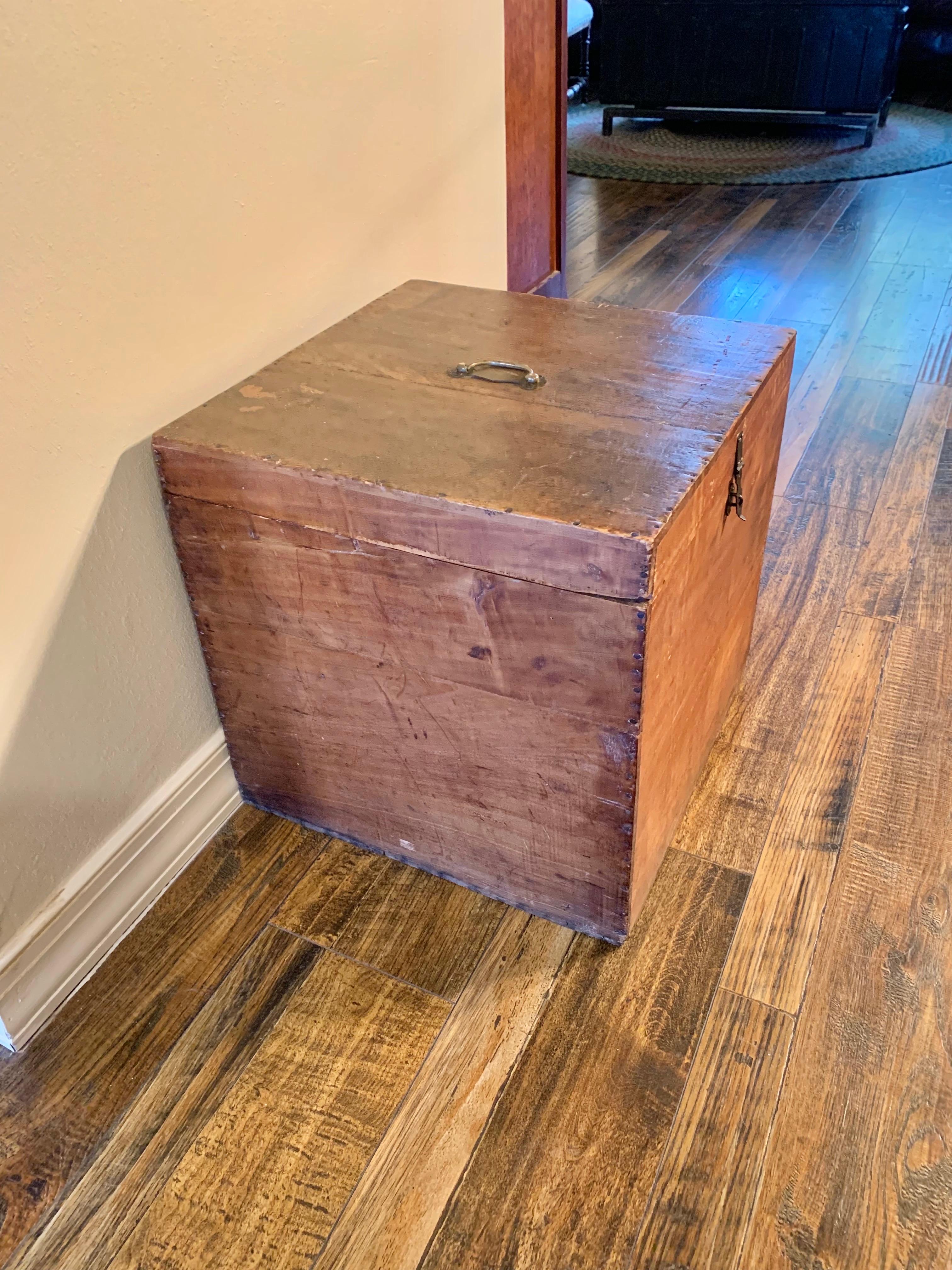 Hand-Crafted Early 20th Century French Wood Box For Sale