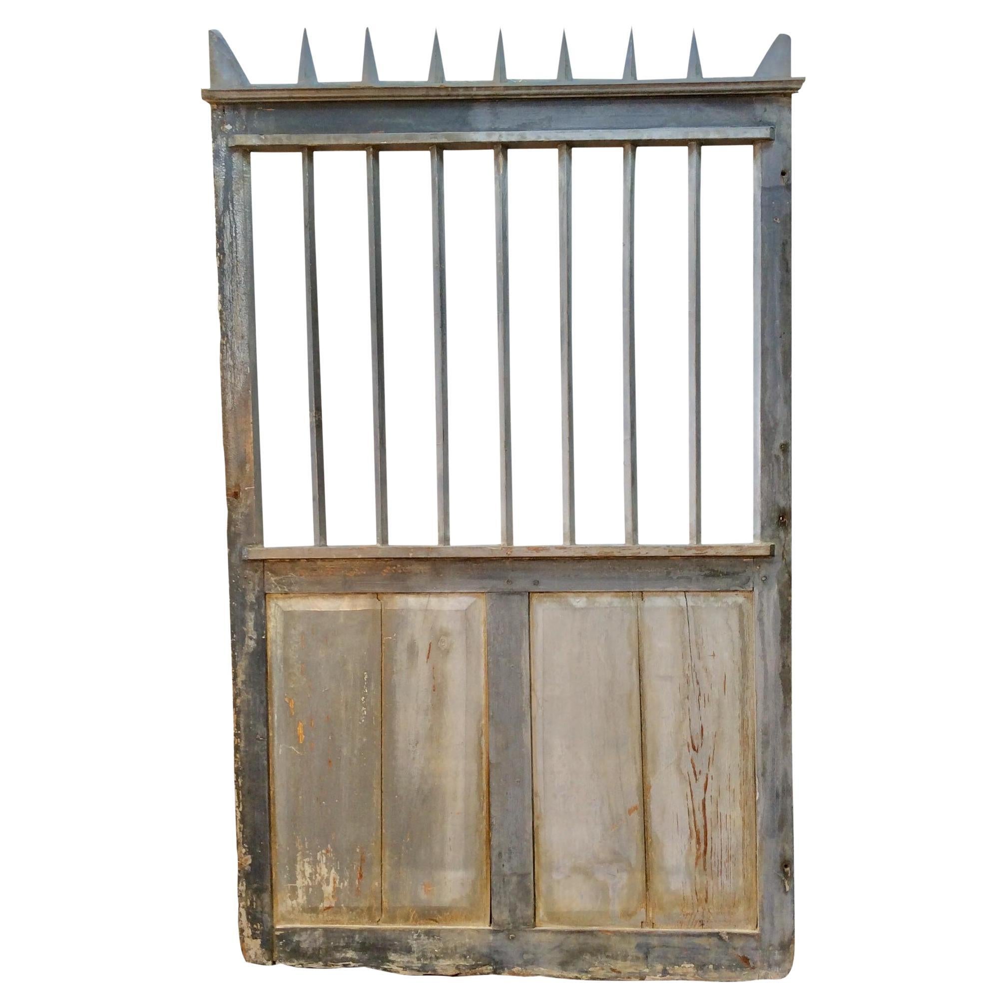 Early 20th Century French Wood Painted Garden Gate For Sale