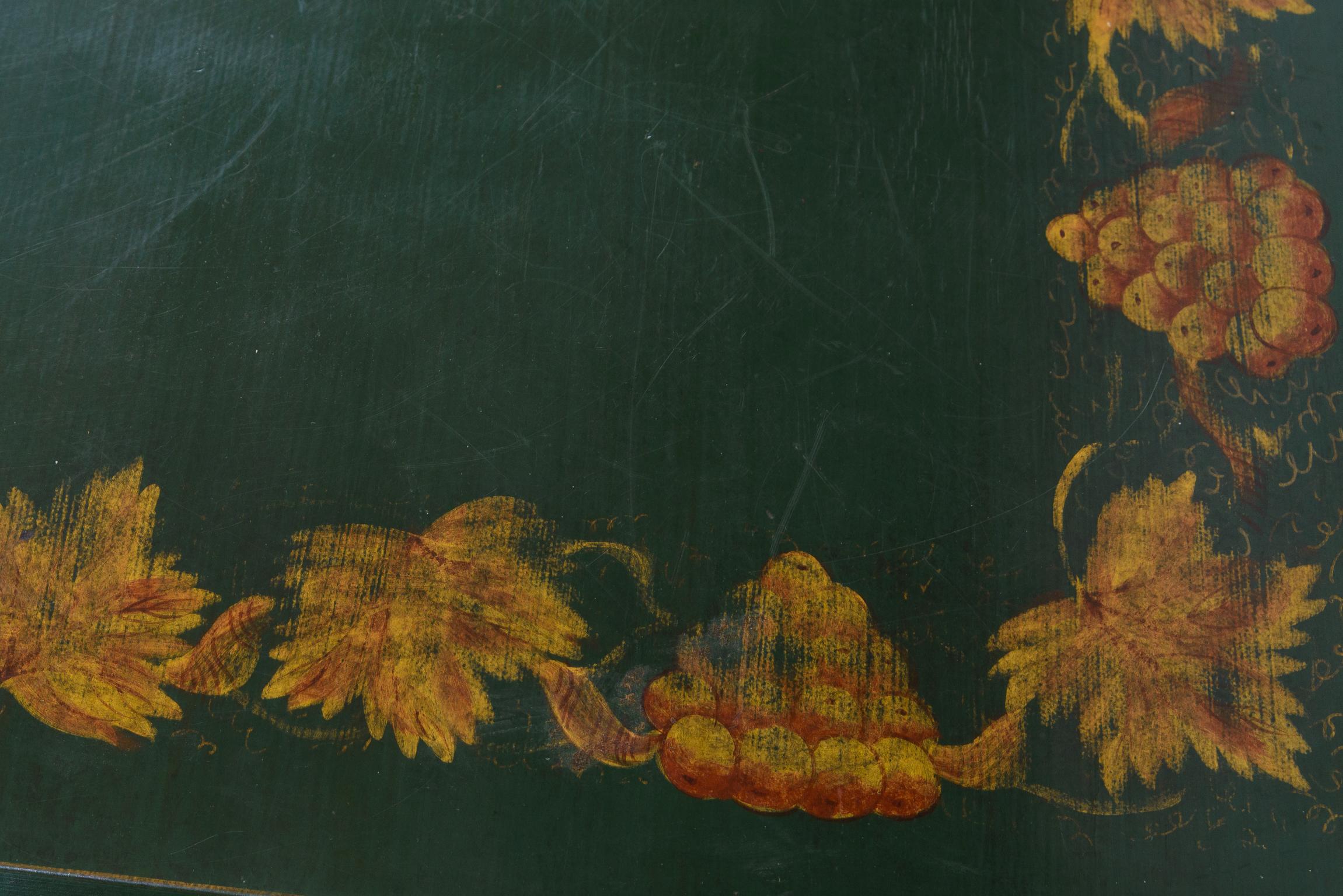 Early 20Th, C. Italian Tole Painted Wood Tray Top With Iron Base Coffee Table en vente 1