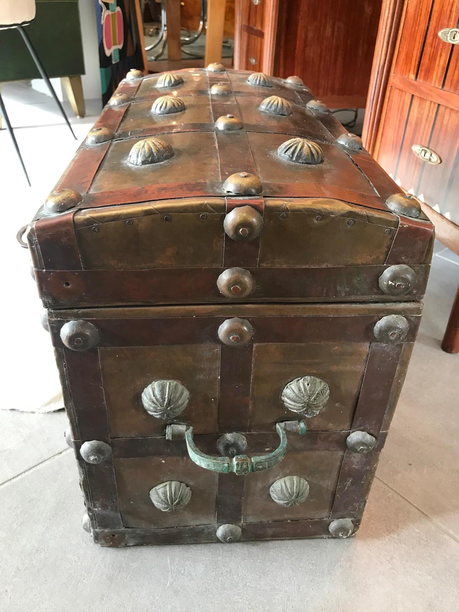 Early 20th Century French Wooden and Copper Safe, 1900s 2