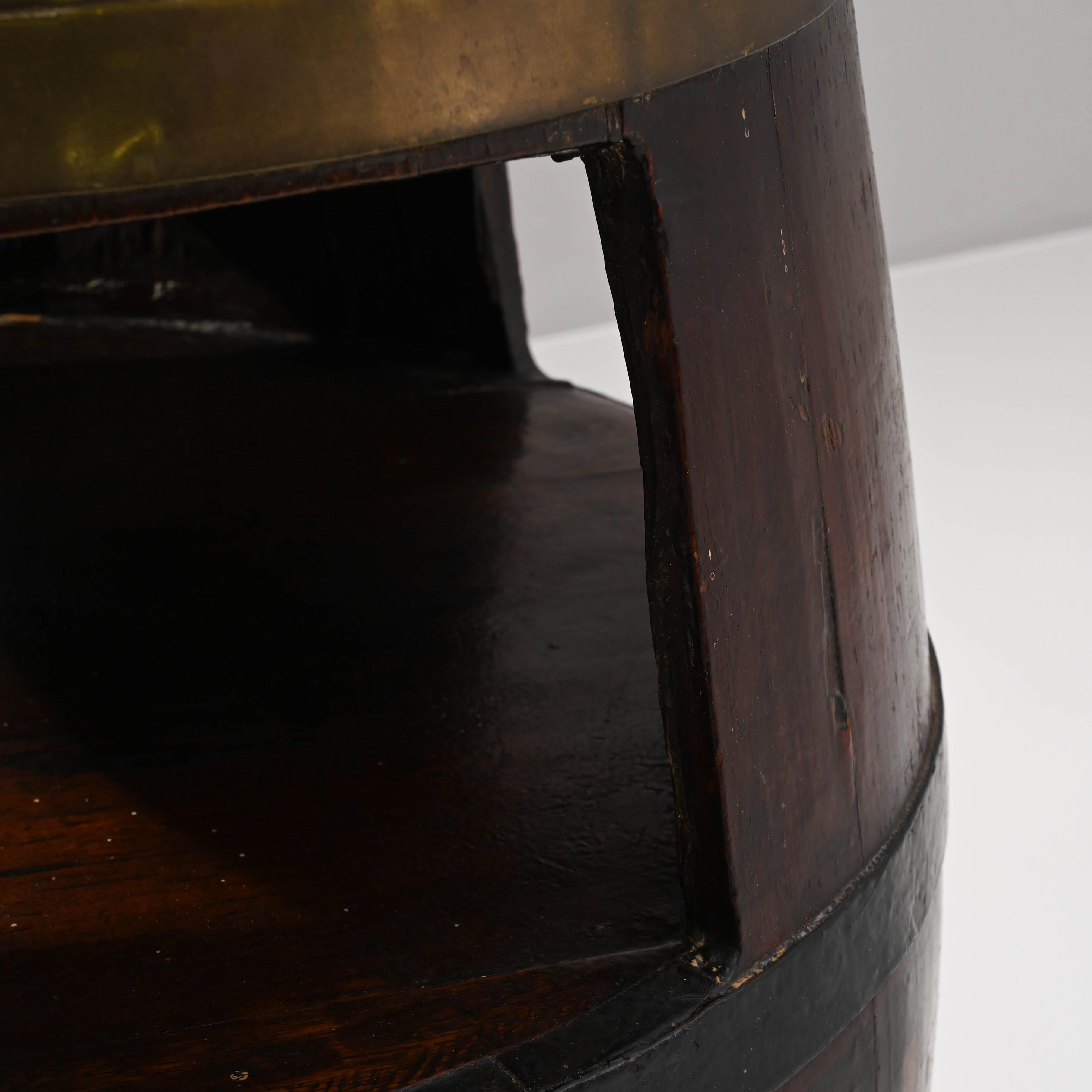 Early 20th Century French Wooden Barrel Side Table 7