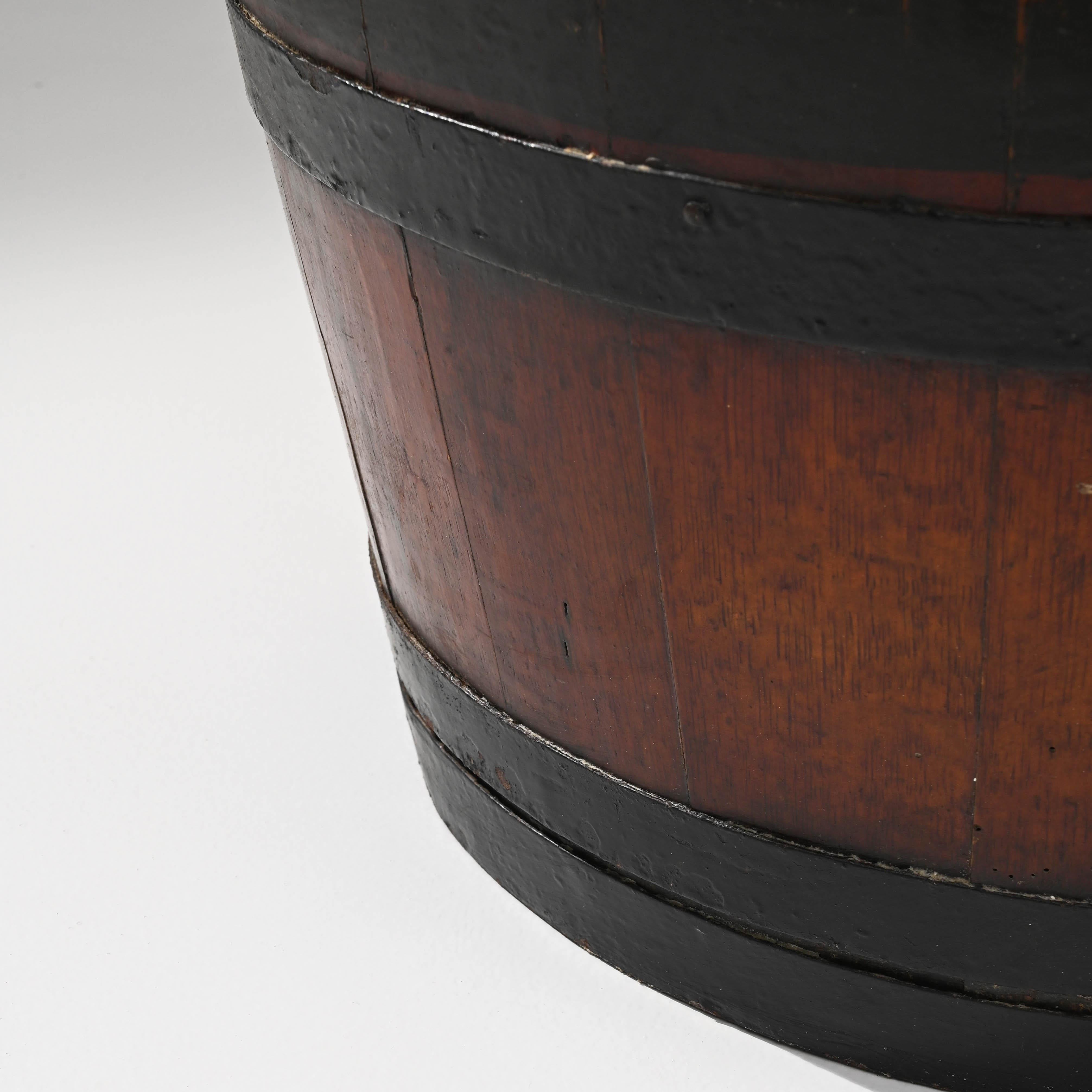 Early 20th Century French Wooden Barrel Side Table 8