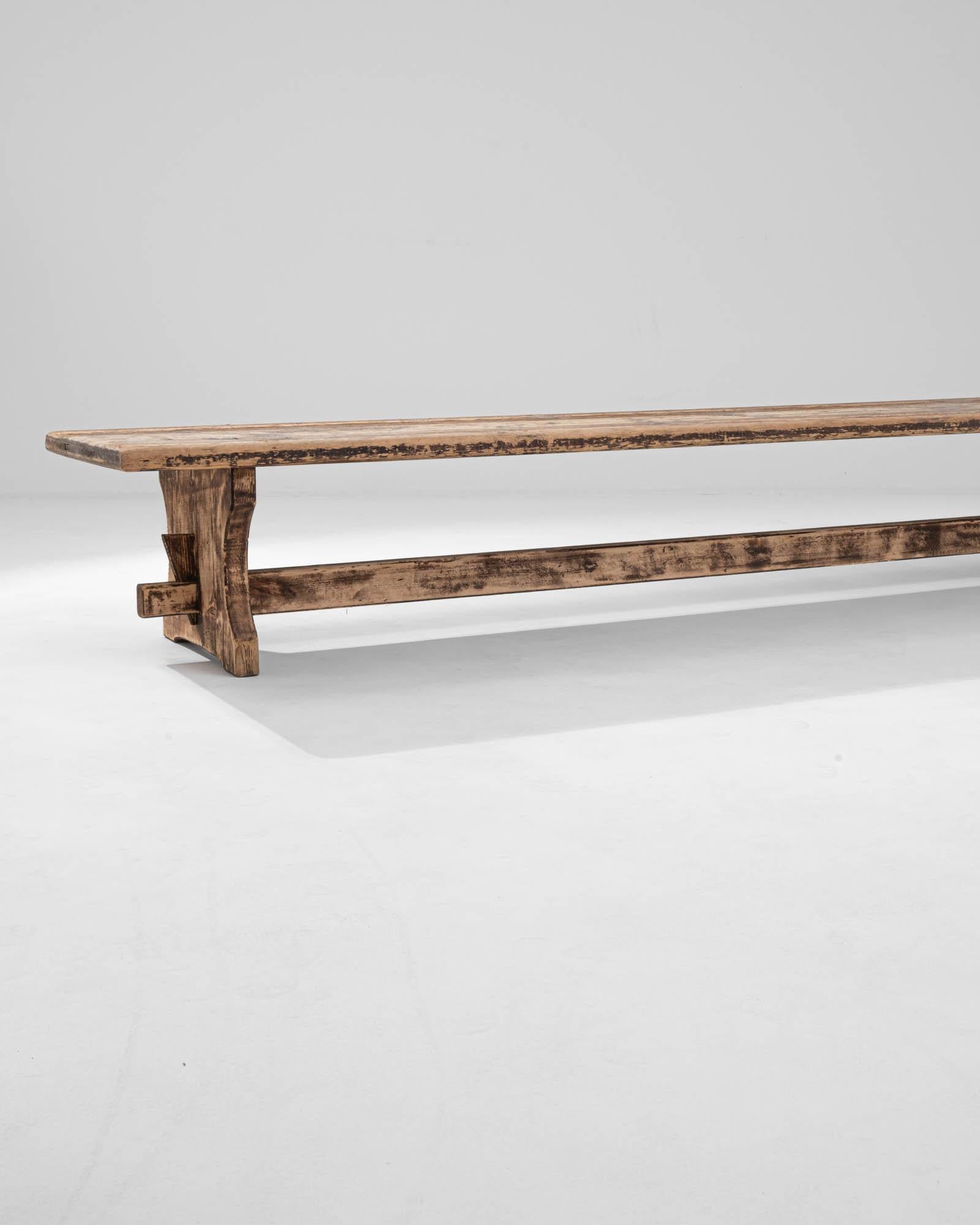 Early 20th Century French Wooden Bench 2