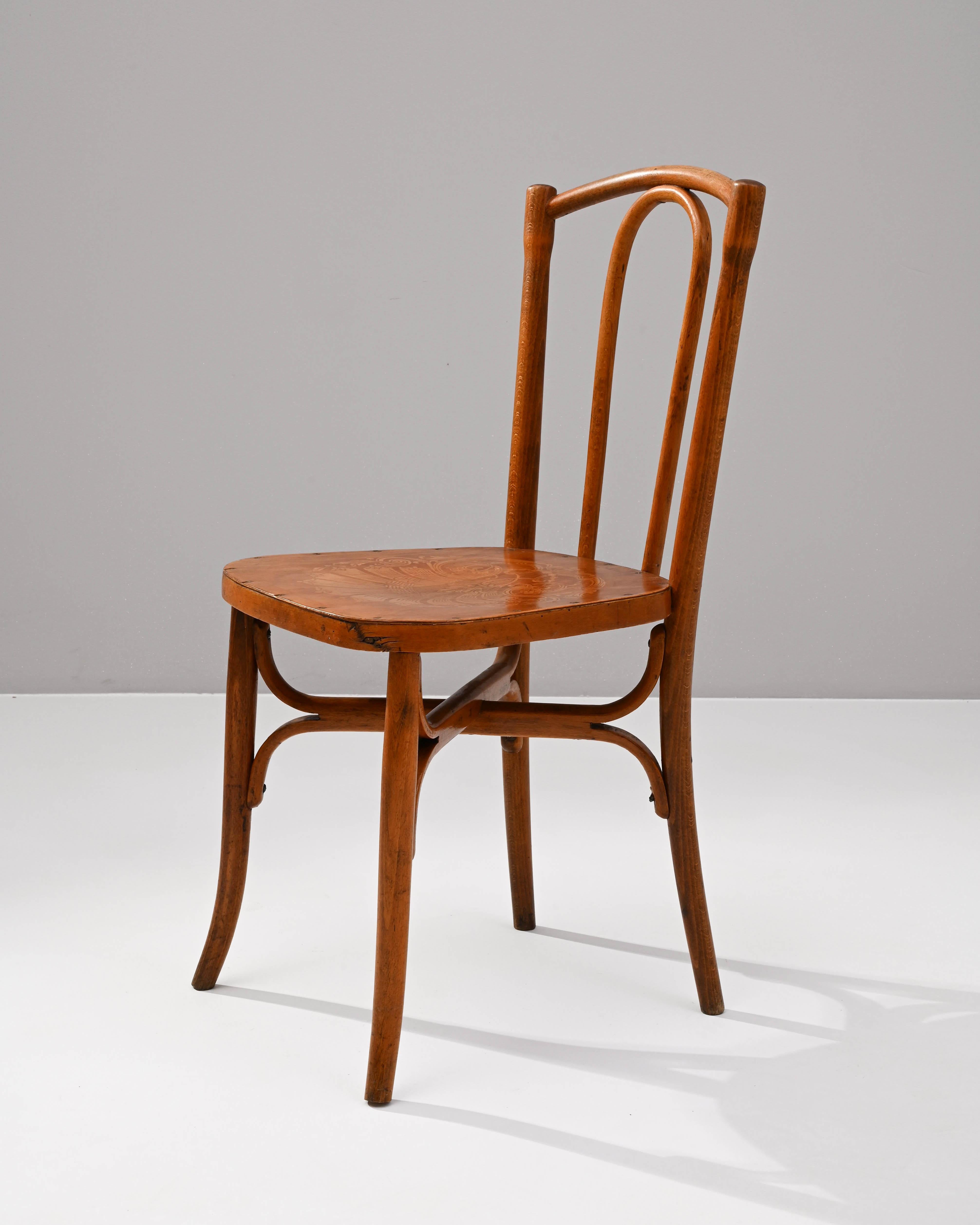Chaise de bistrot en bois française du début du 20e siècle en vente 3