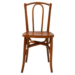 Chaise de bistrot en bois française du début du 20e siècle