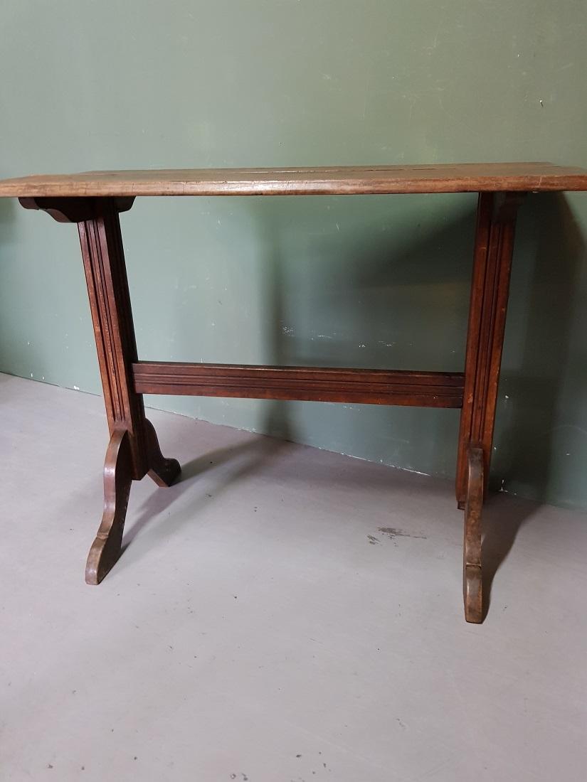 Early 20th Century French Wooden Bistro Table In Good Condition For Sale In Raalte, NL