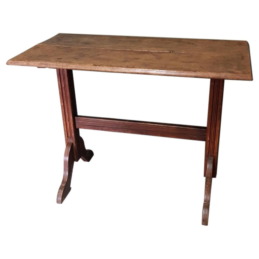 Early 20th Century French Wooden Bistro Table For Sale