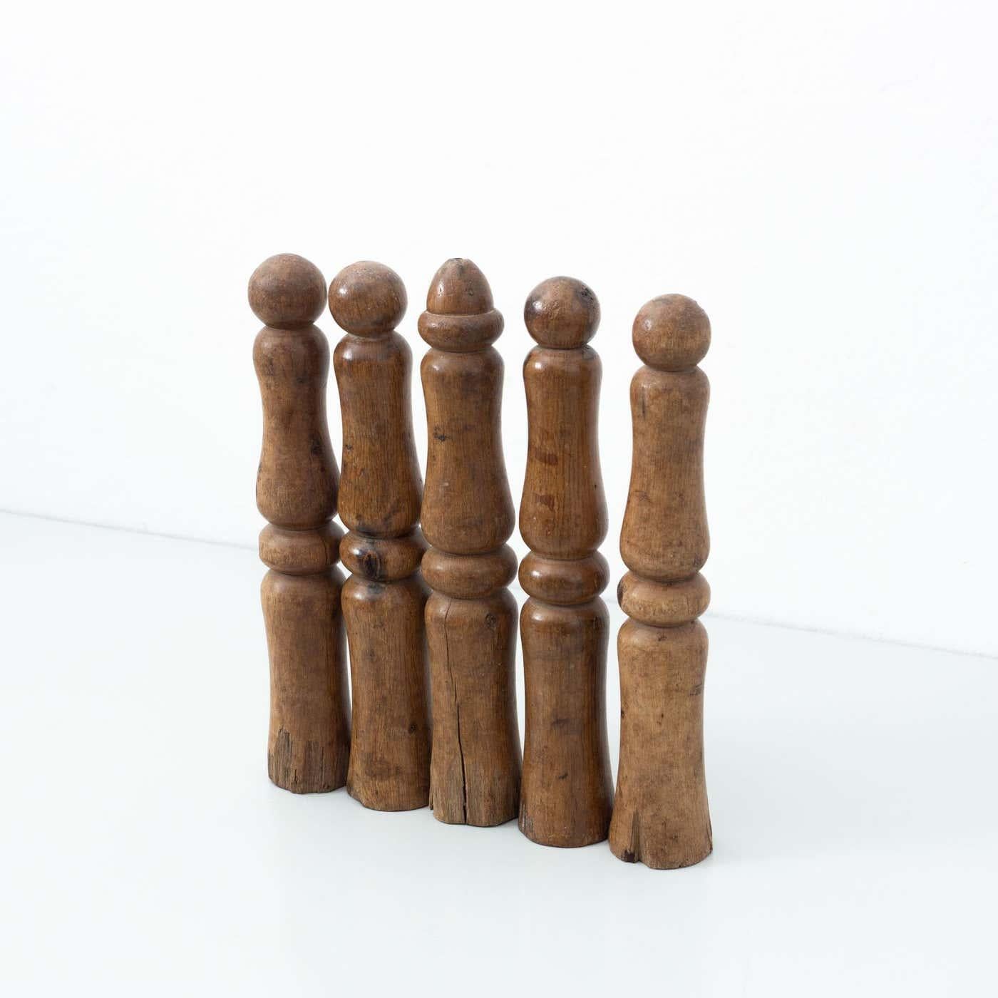 Early 20th Century French Wooden Bowling Game: Rustic Artwork & Timeless Fun For Sale 2