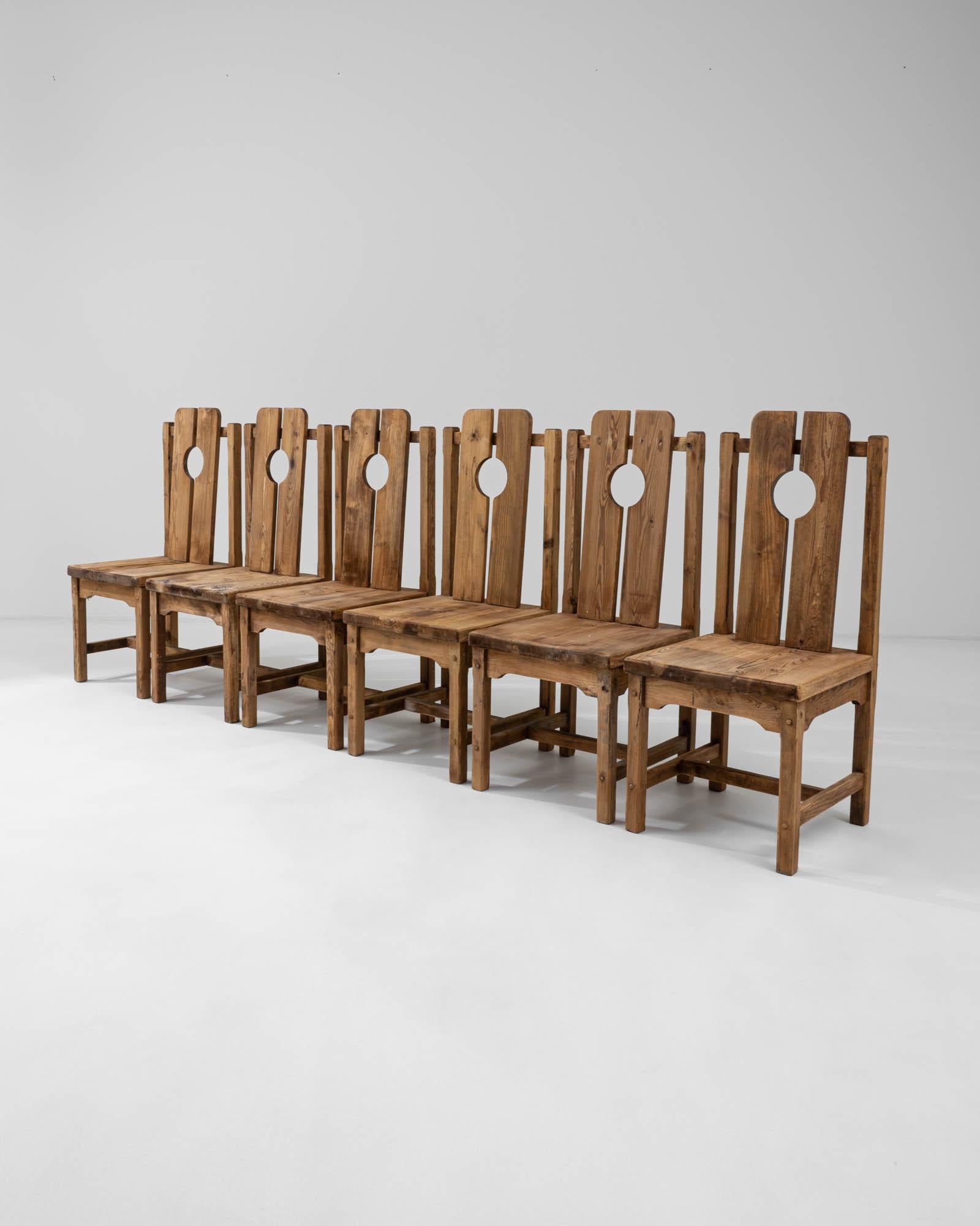 Early 20th Century French Wooden Dining Chairs, Set of Six 4