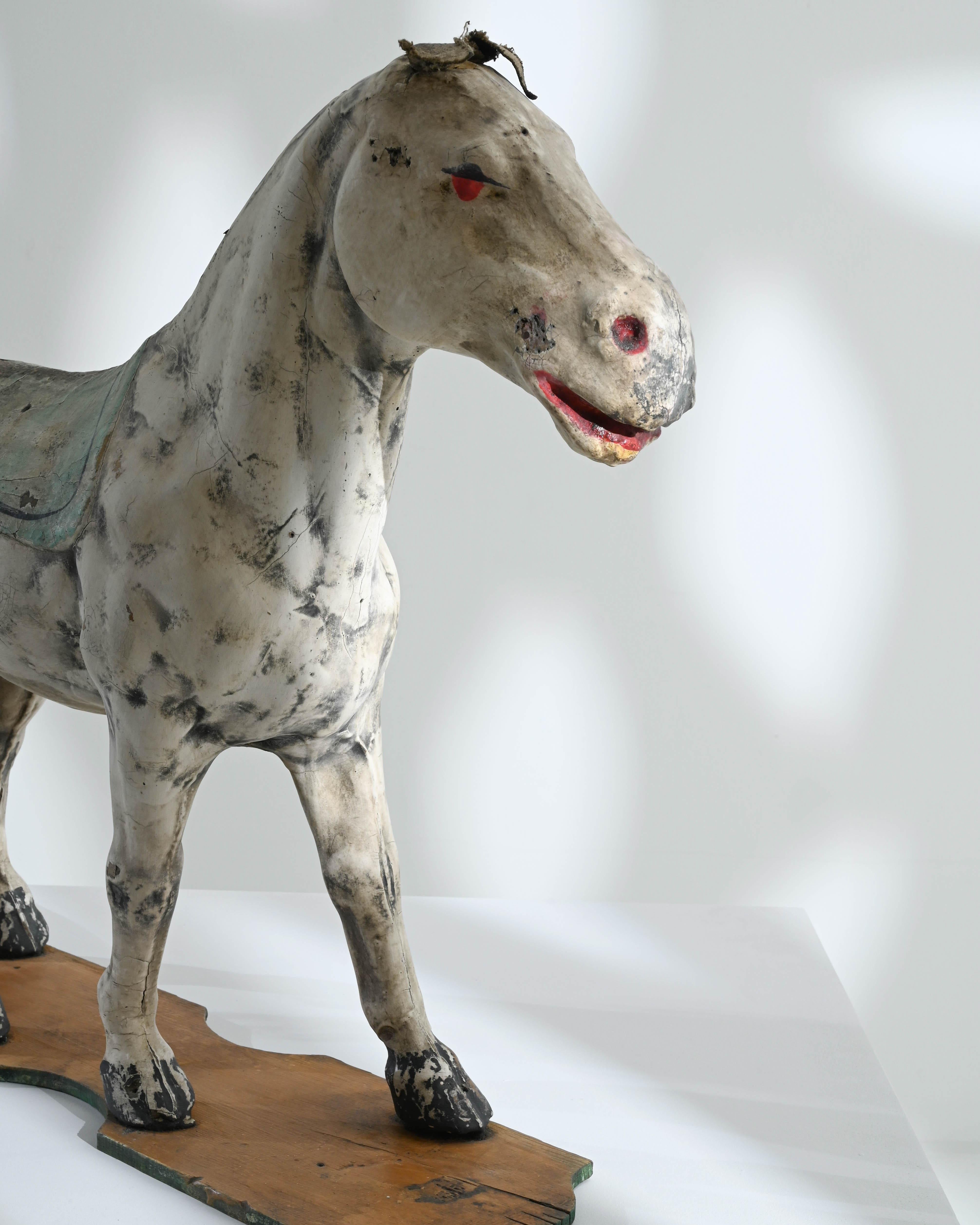 Early 20th Century French Wooden Horse  For Sale 2