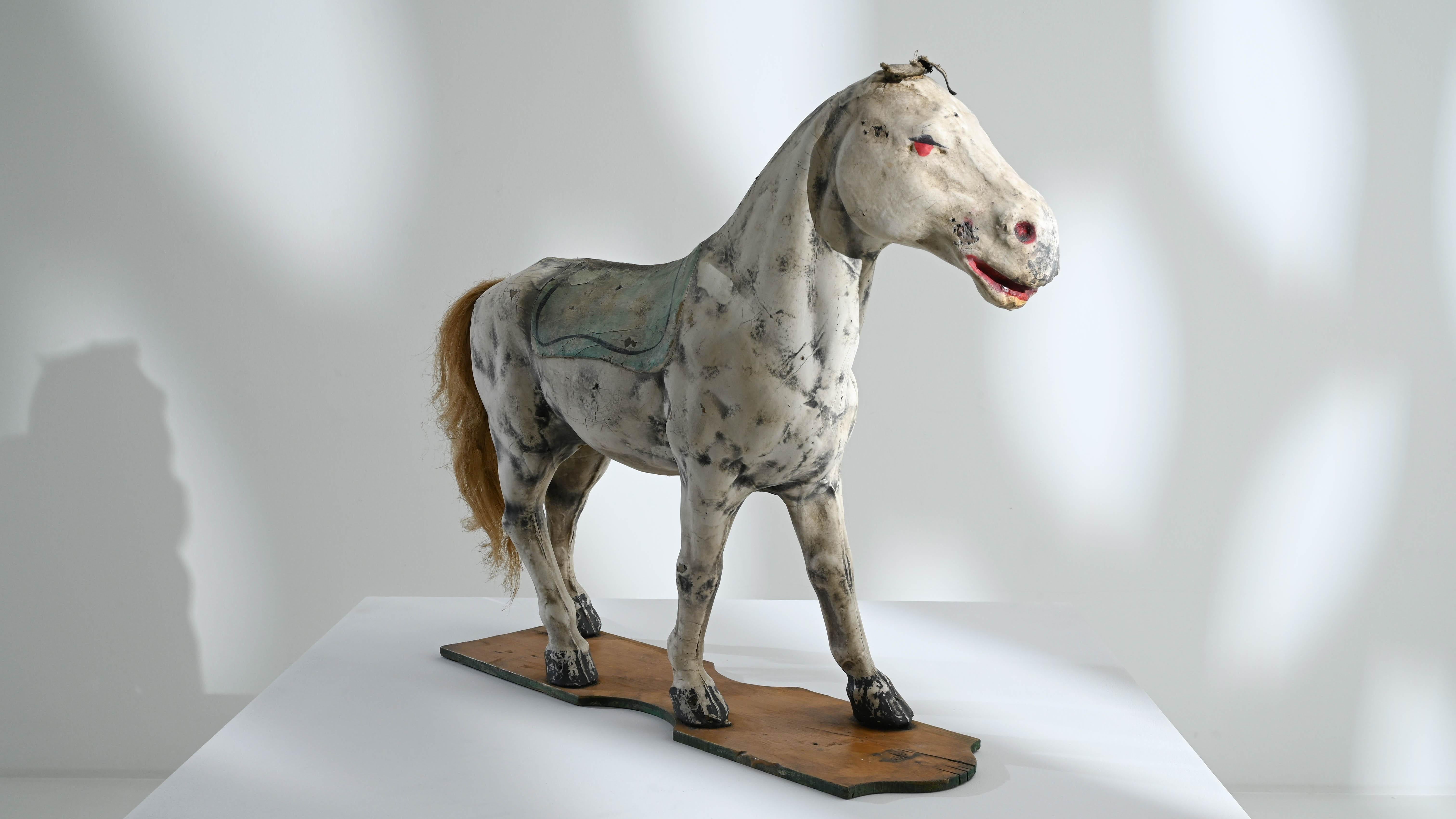 Early 20th Century French Wooden Horse  For Sale 3