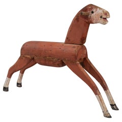 Used Early 20th Century French Wooden Horse