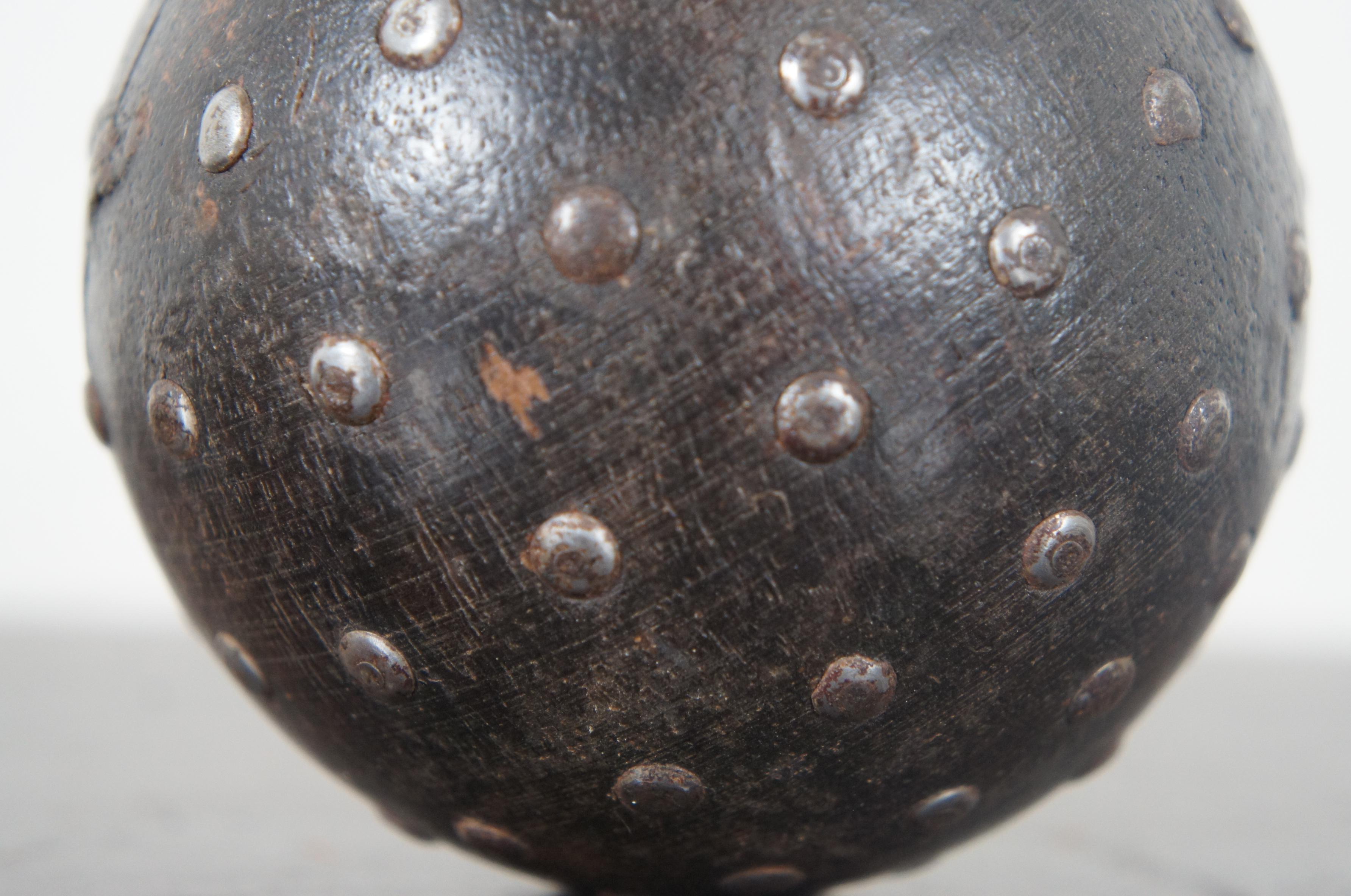 Early 20th Century French Wooden Painted Petanque Boules Bocce Ball Lawn Bowling In Good Condition In Dayton, OH
