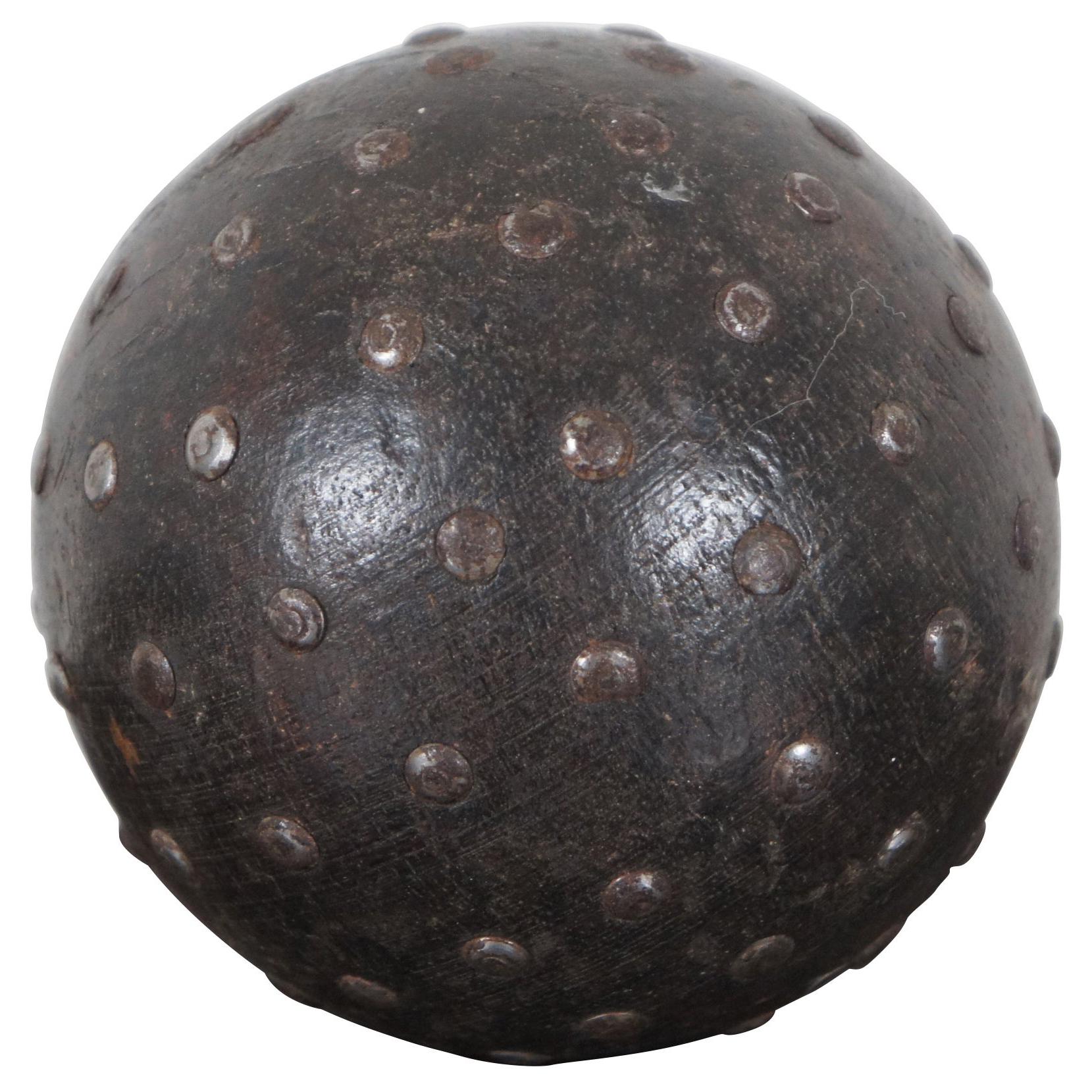 Early 20th Century French Wooden Painted Petanque Boules Bocce Ball Lawn Bowling