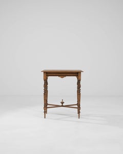 Early 20th Century French Wooden Side Table with Ornate Carvings