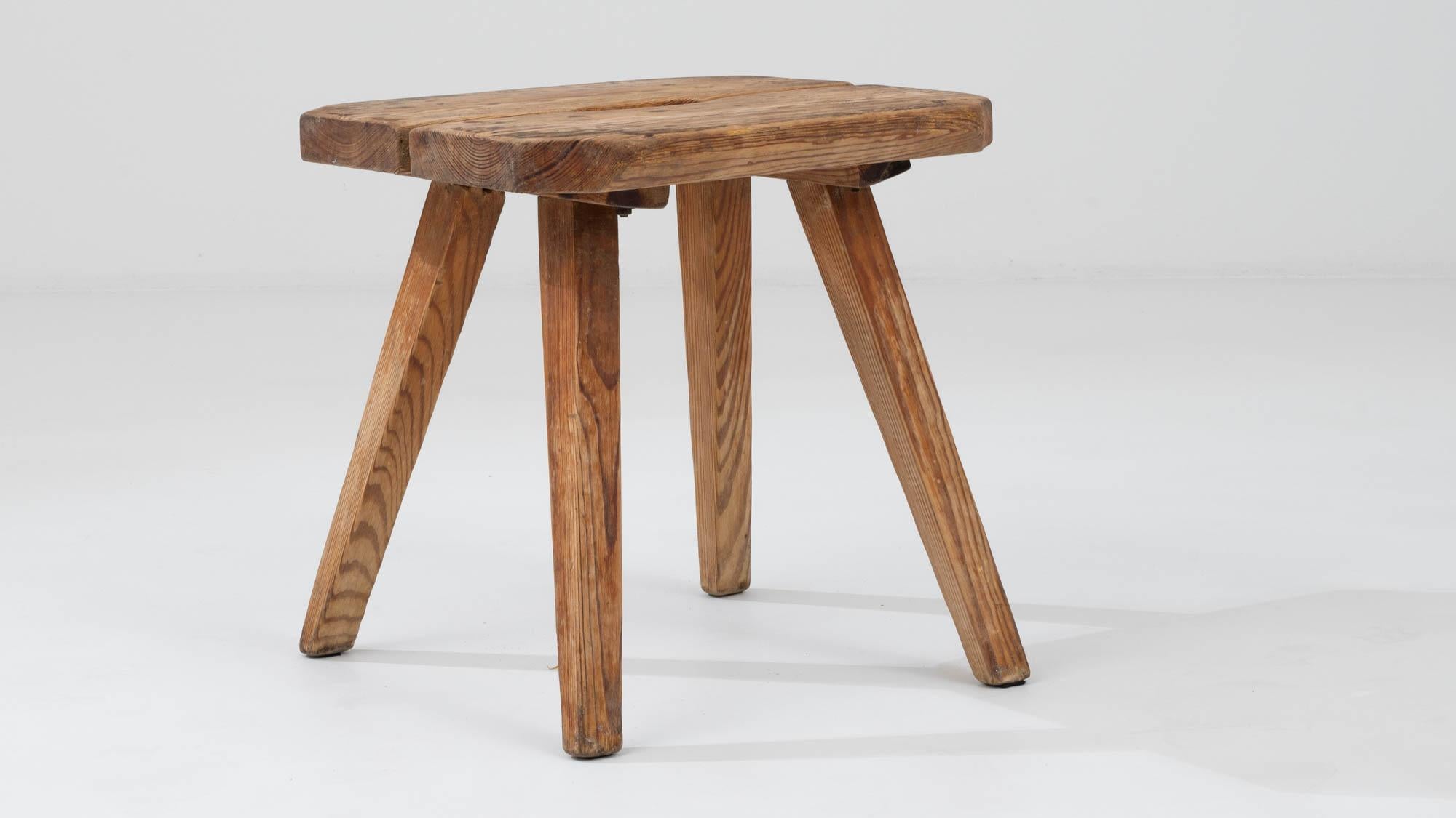 Early 20th Century French Wooden Stool 3