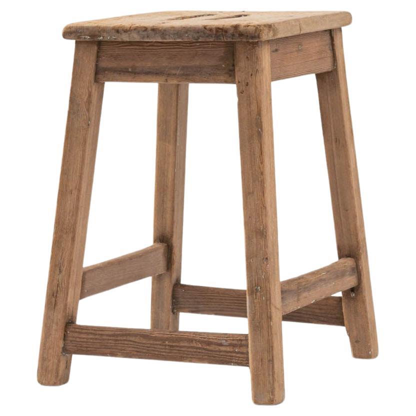 Early 20th Century French Wooden Stool For Sale