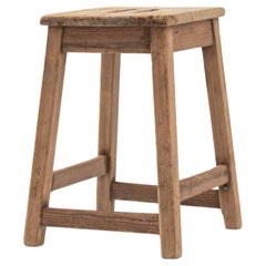 Used Early 20th Century French Wooden Stool