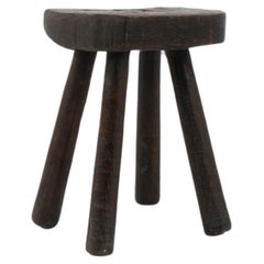 Tabouret en bois français du début du 20e siècle