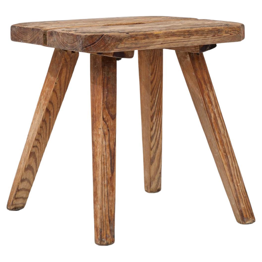 Early 20th Century French Wooden Stool