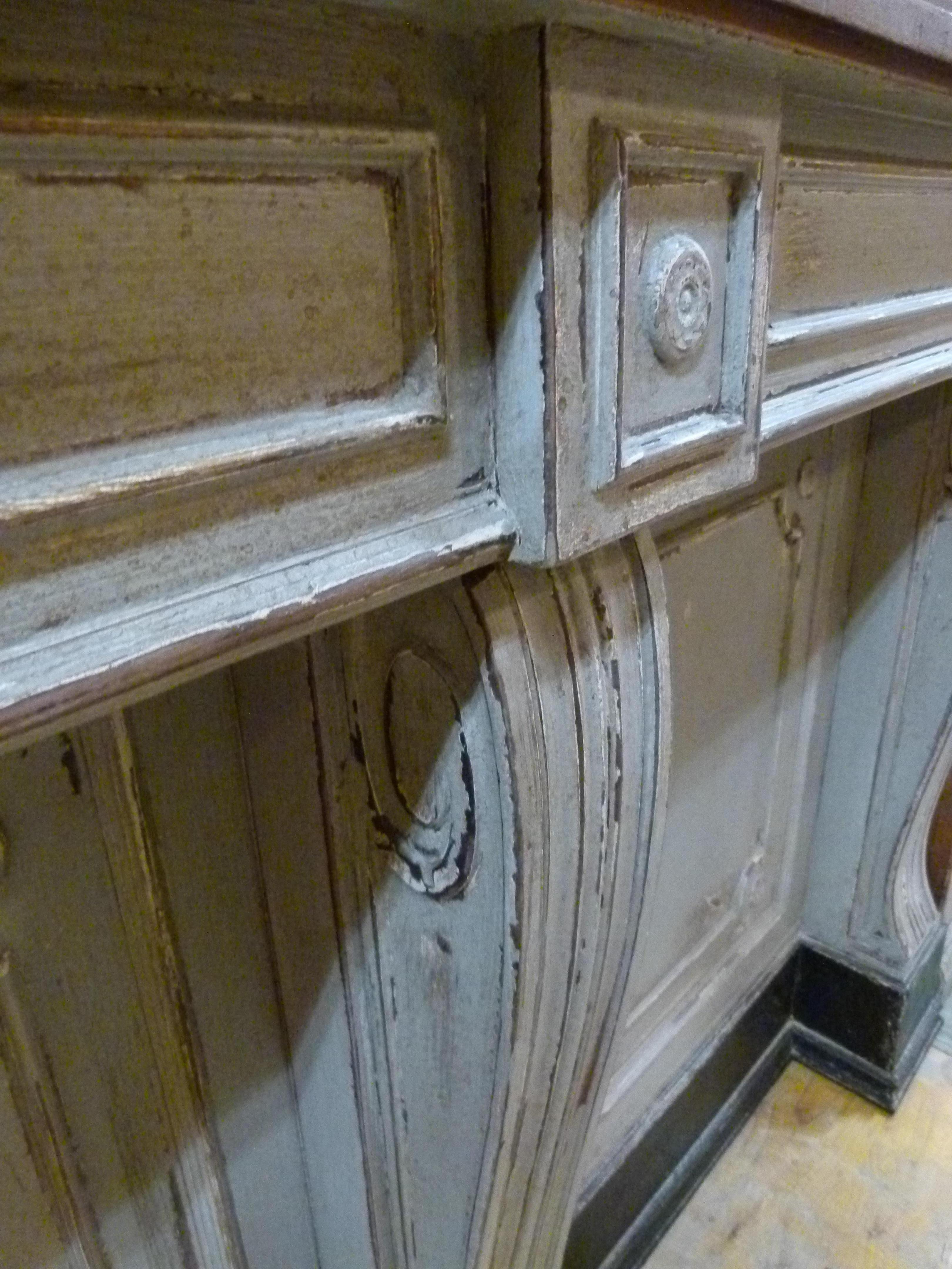 Painted Early 20th Century French Wooden Store Counter