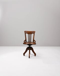 Early 20th Century French Wooden Swivel Chair