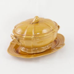 Early 20th Century French Yellow Faience Soup Tureen, Lid and Platter, Provence