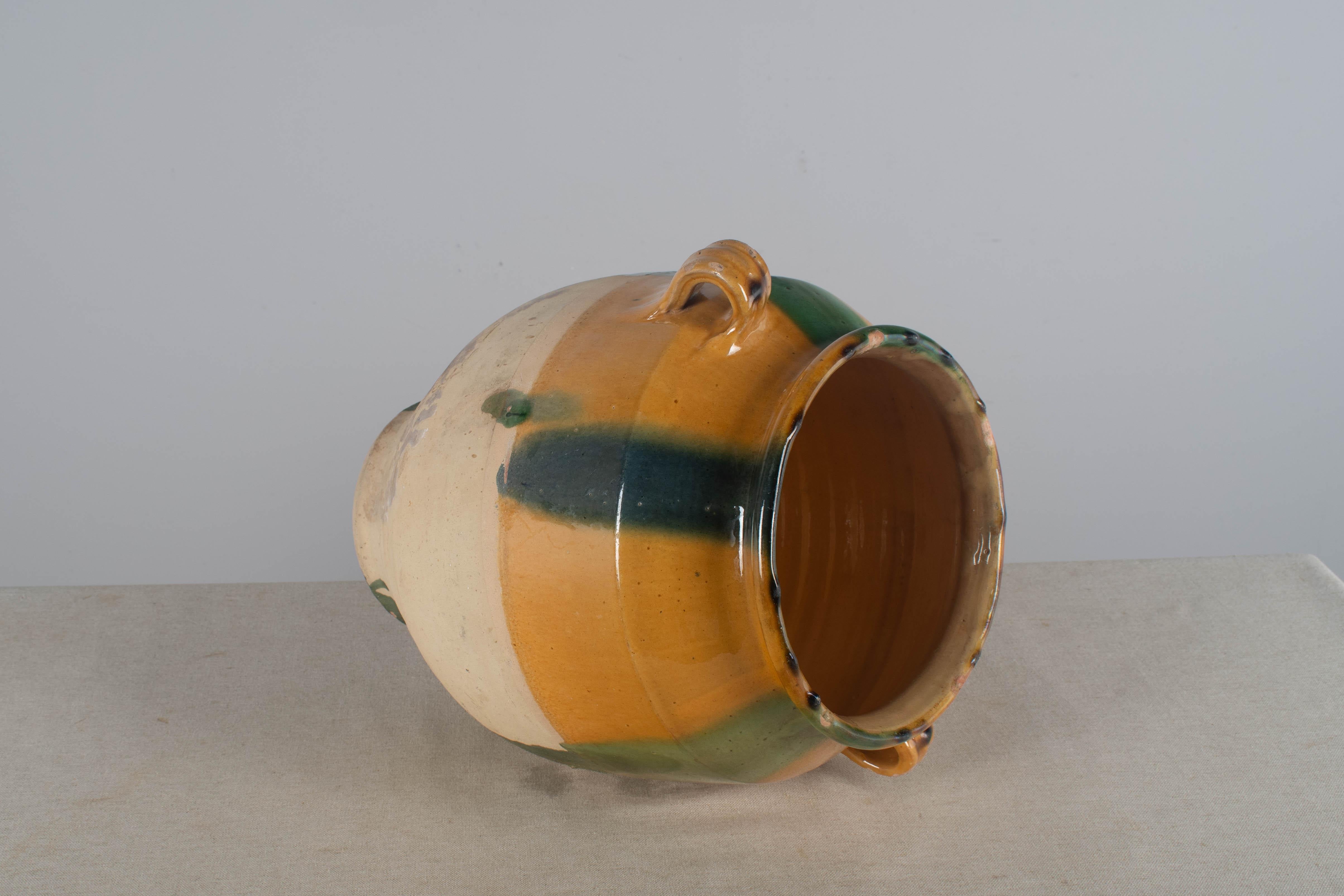 Early 20th century French Yellow Glazed Pot or Terracotta Pottery 13