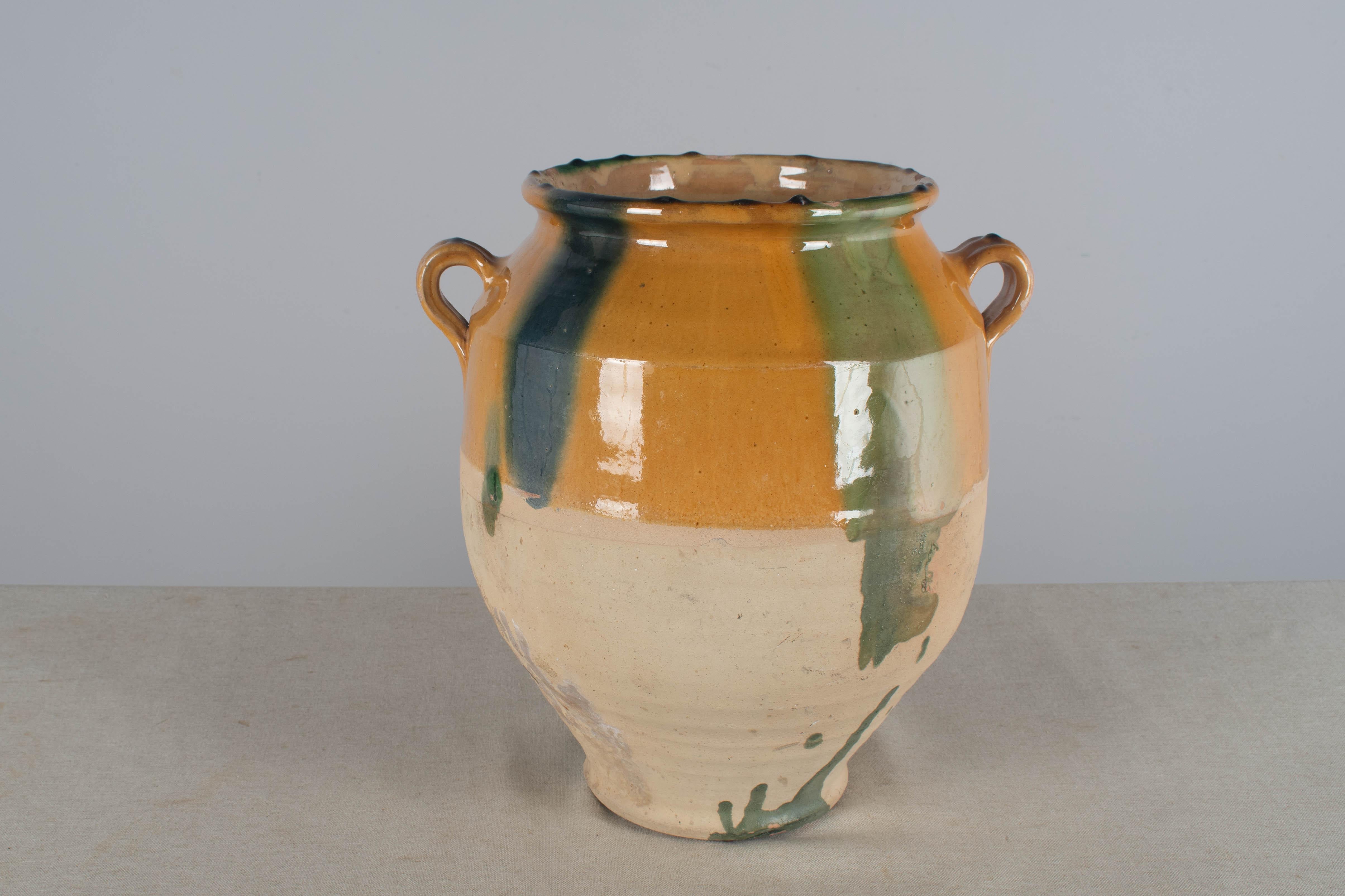 French Provincial Early 20th century French Yellow Glazed Pot or Terracotta Pottery 13