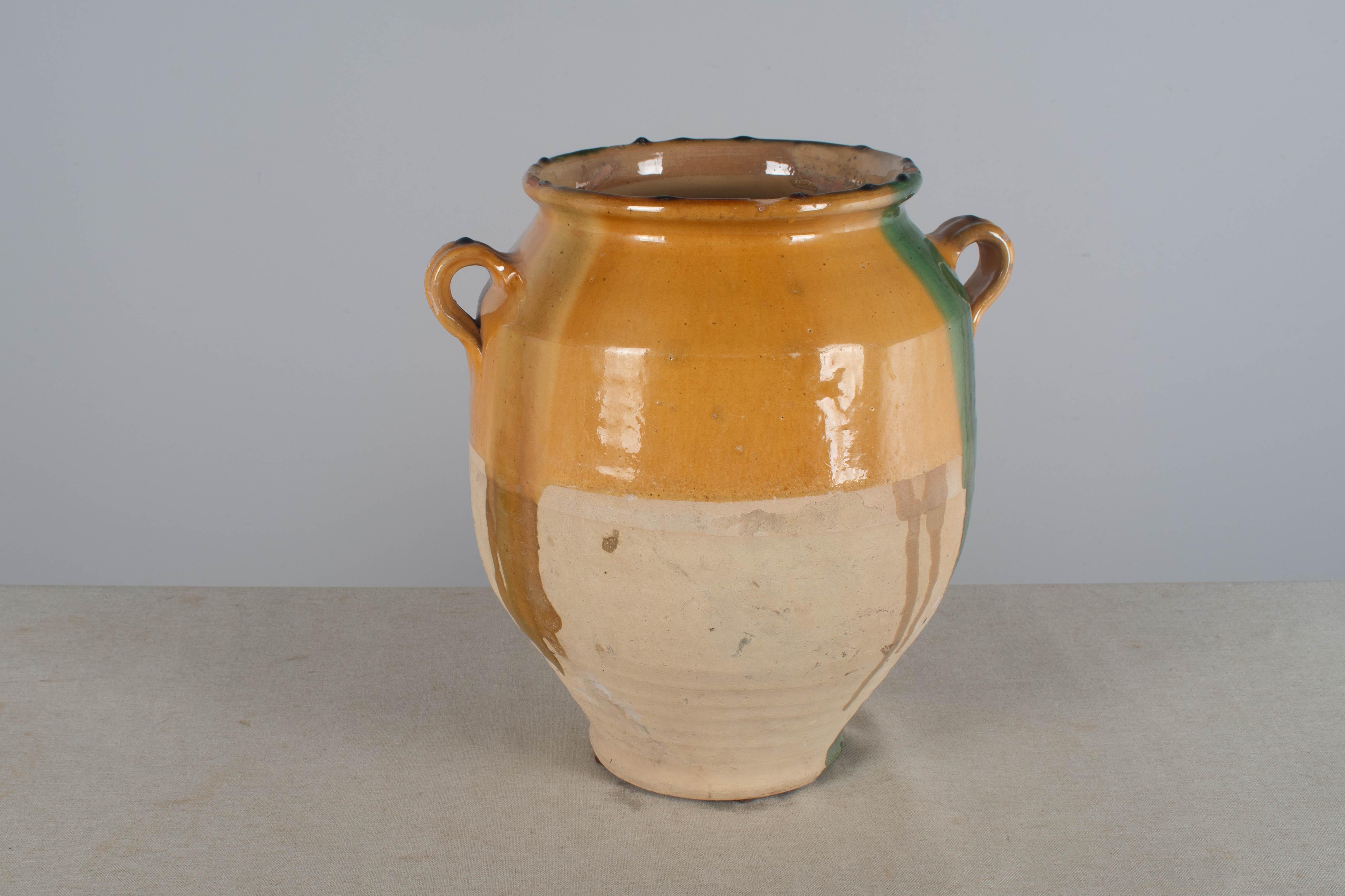 Early 20th century French Yellow Glazed Pot or Terracotta Pottery 13