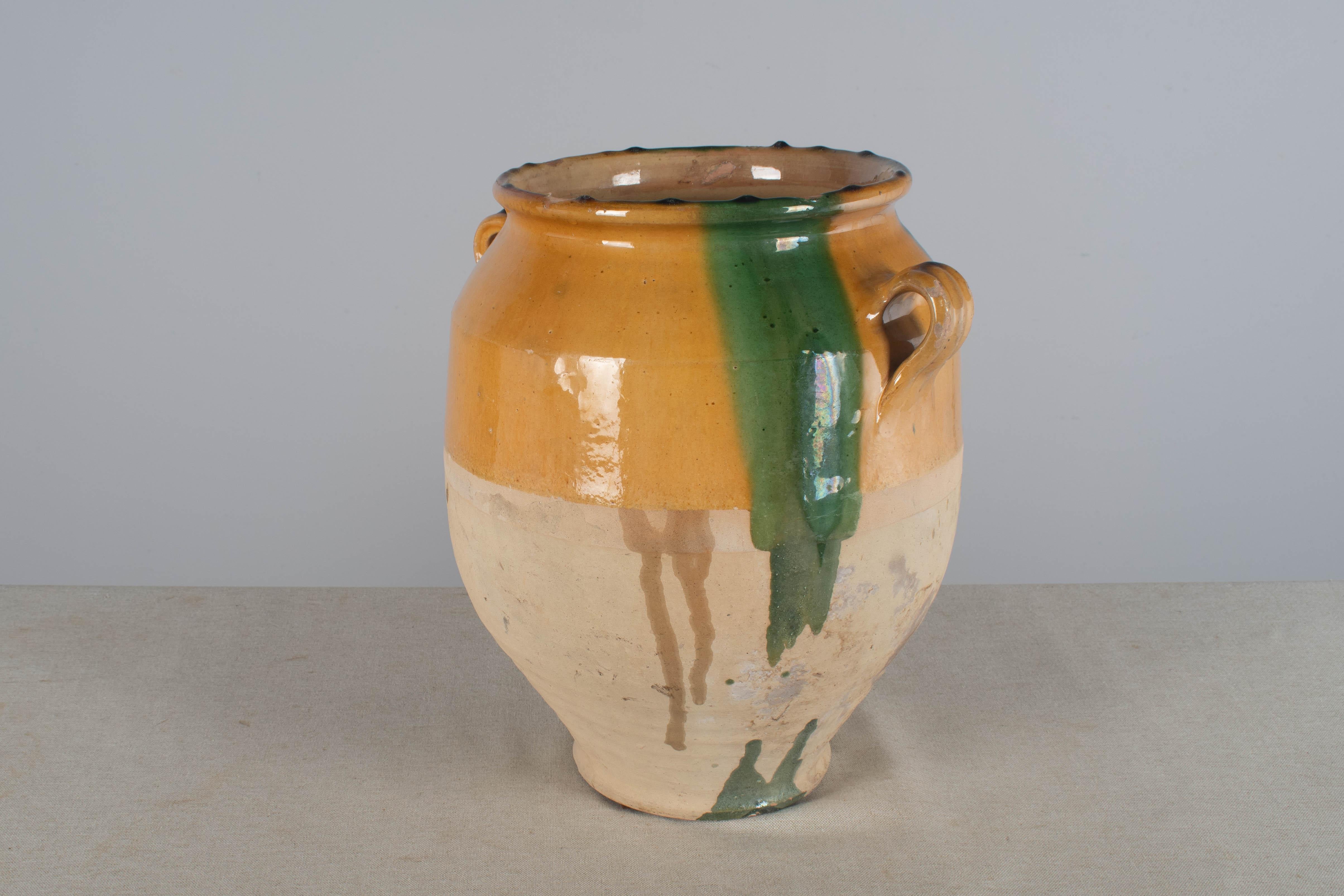 20th Century Early 20th century French Yellow Glazed Pot or Terracotta Pottery 13