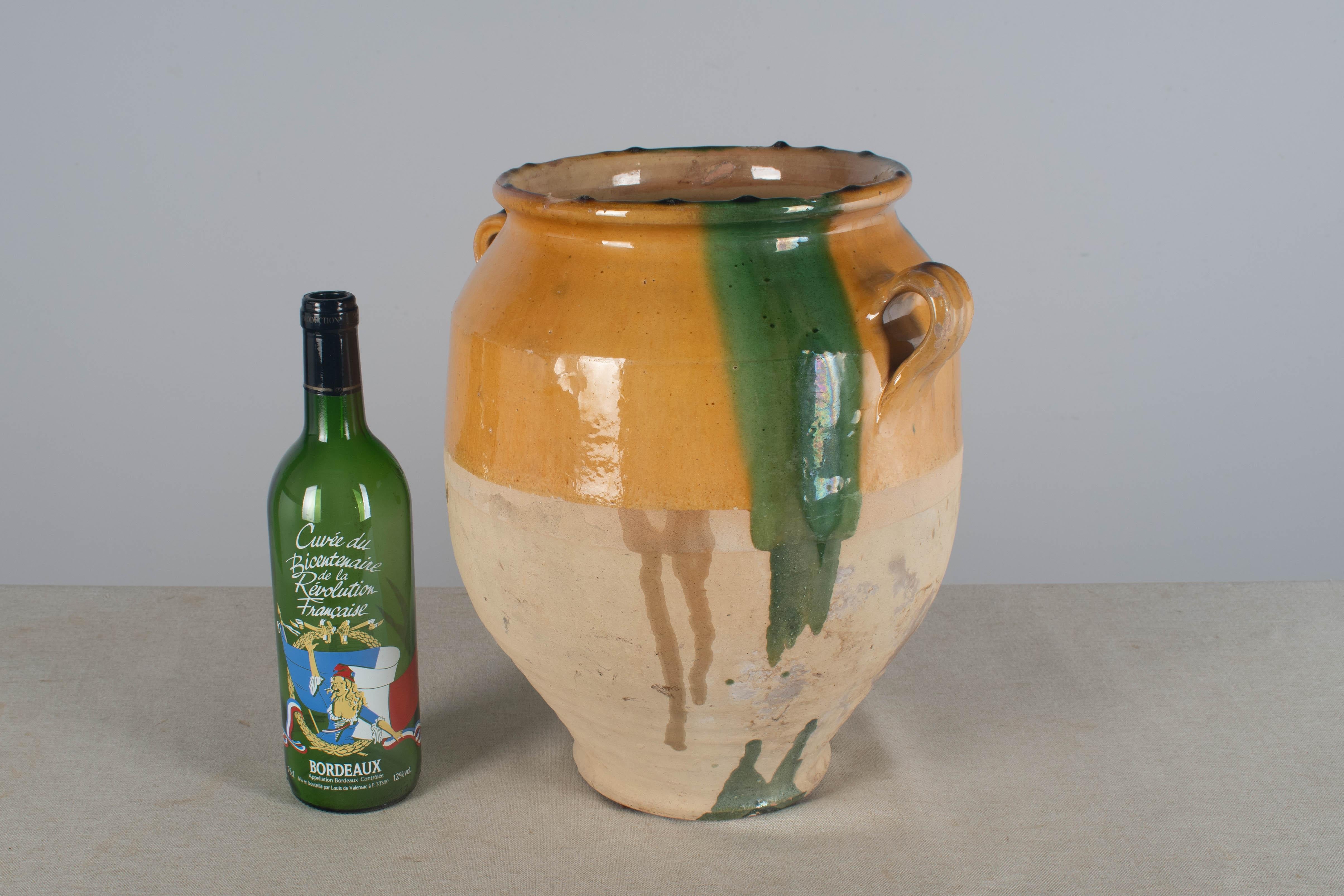 Early 20th century French Yellow Glazed Pot or Terracotta Pottery 13