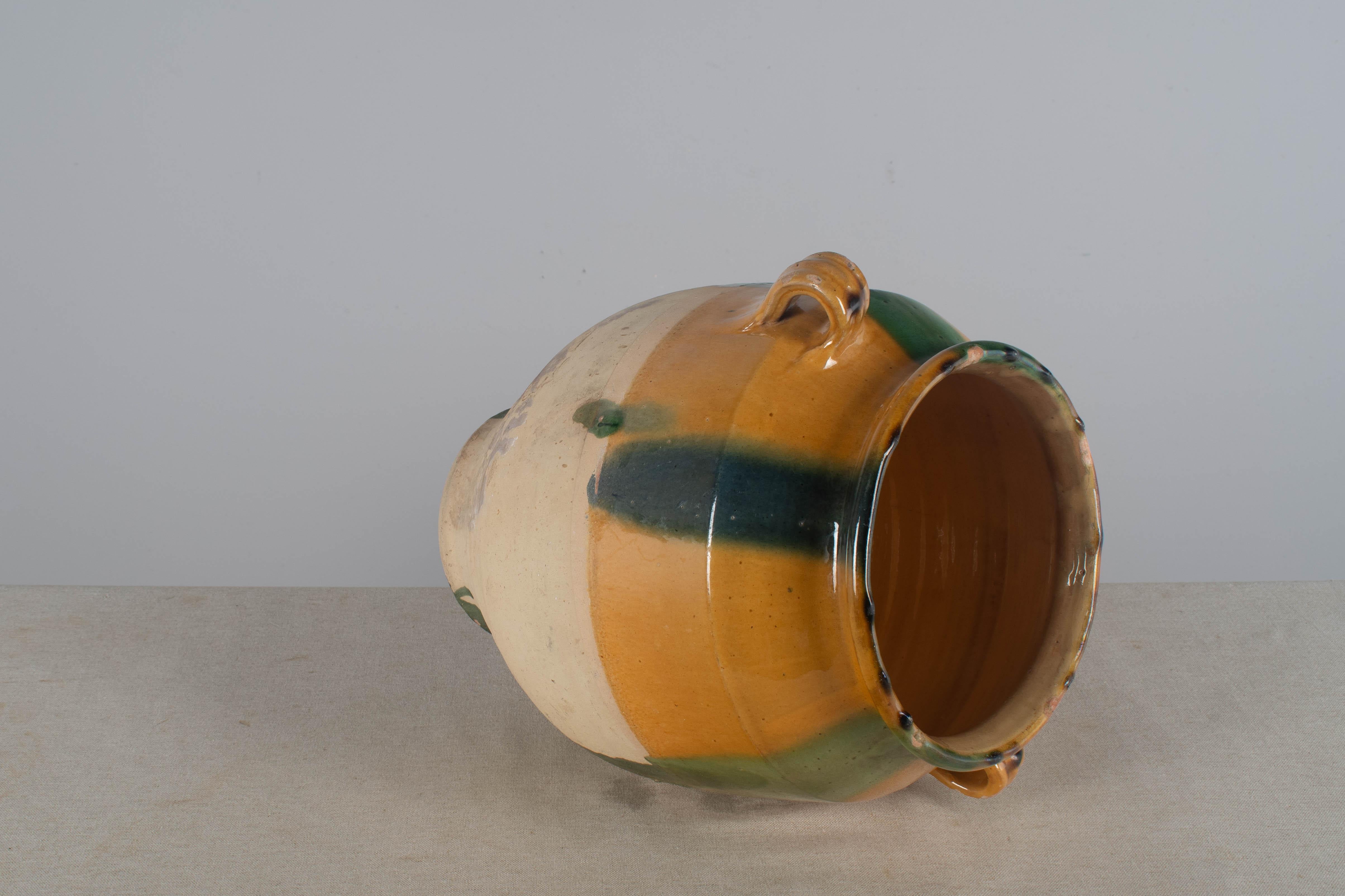 Early 20th century French Yellow Glazed Pot or Terracotta Pottery 13