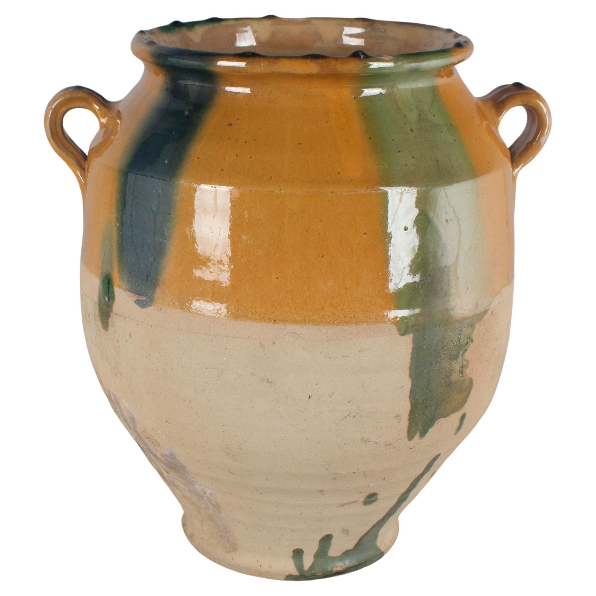 Early 20th century French Yellow Glazed Pot or Terracotta Pottery