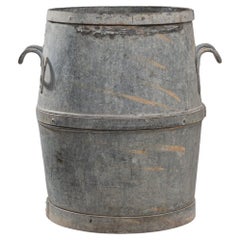 Antique Early 20th Century French Zinc Barrel
